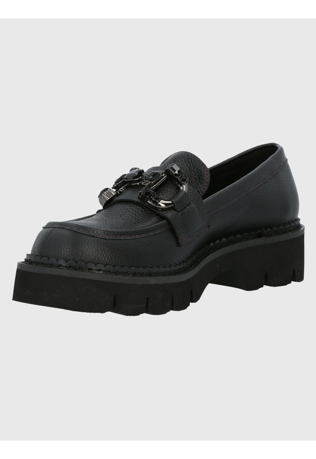 Mocasín Cuero Mujer Salone Negro-4