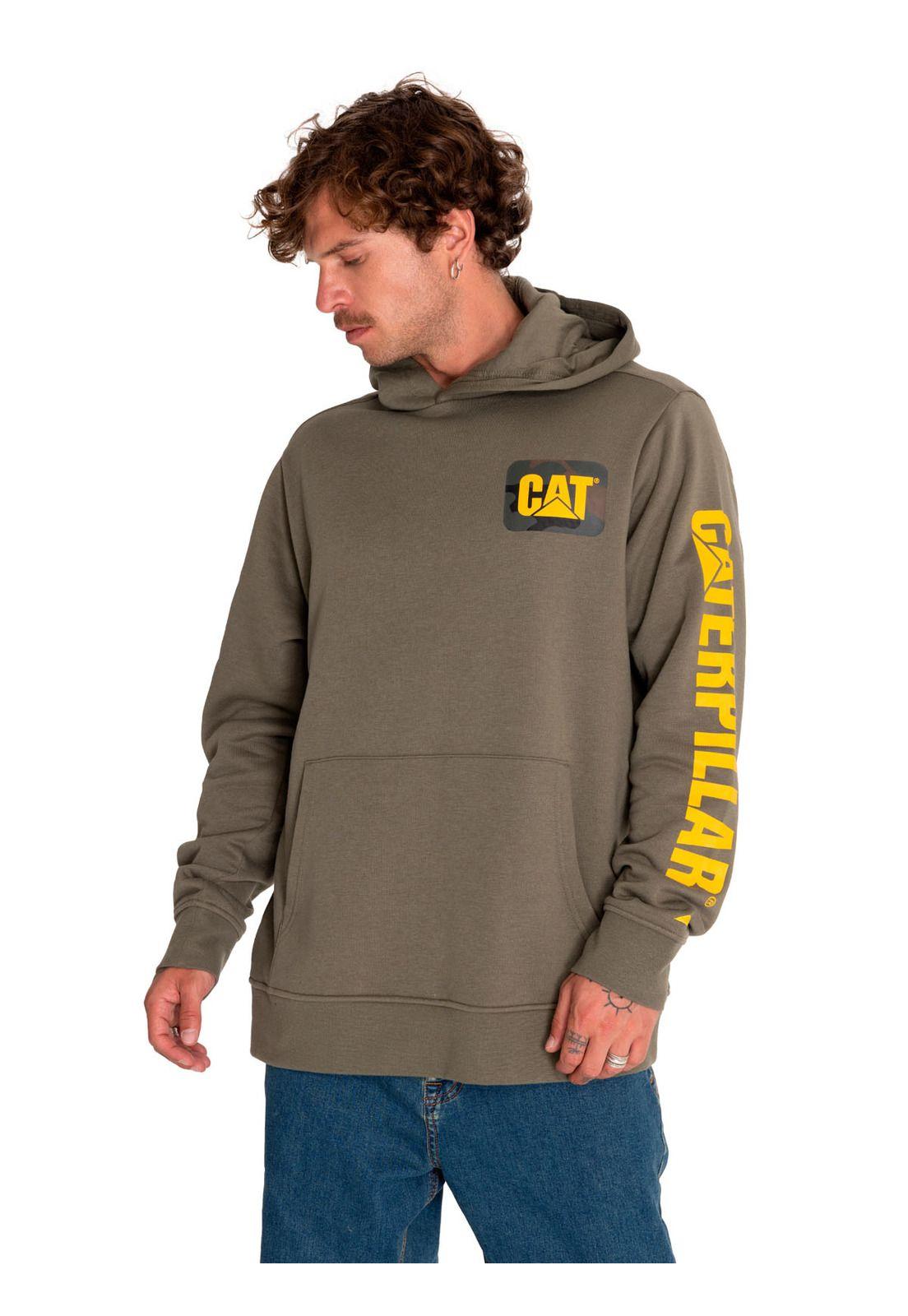 Polerón Hombre Fleece Logo Pullover Hoodie Verde-1