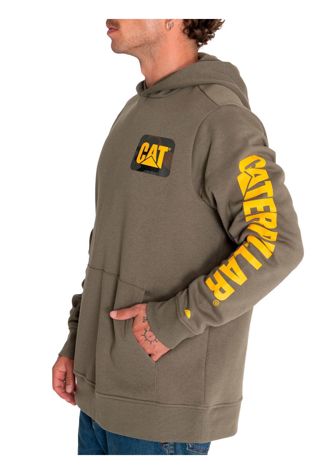 Polerón Hombre Fleece Logo Pullover Hoodie Verde-4