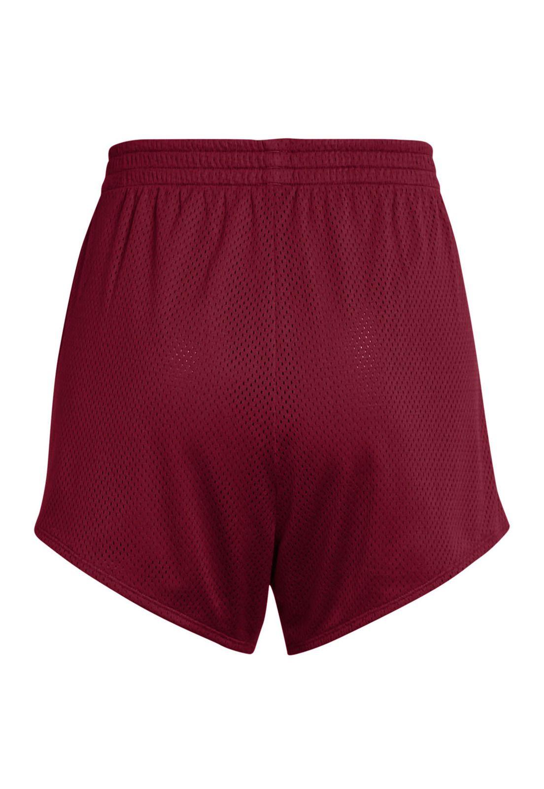 Shorts de malla Tech de 3" mujer Rojo-1