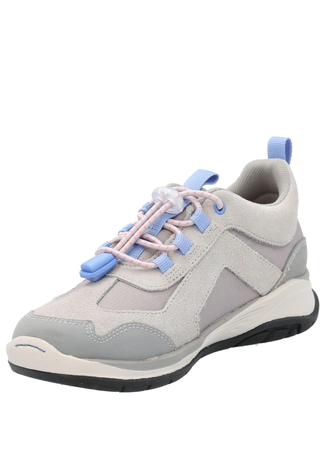 Zapatilla Cuero Niña Fastland Gris-4