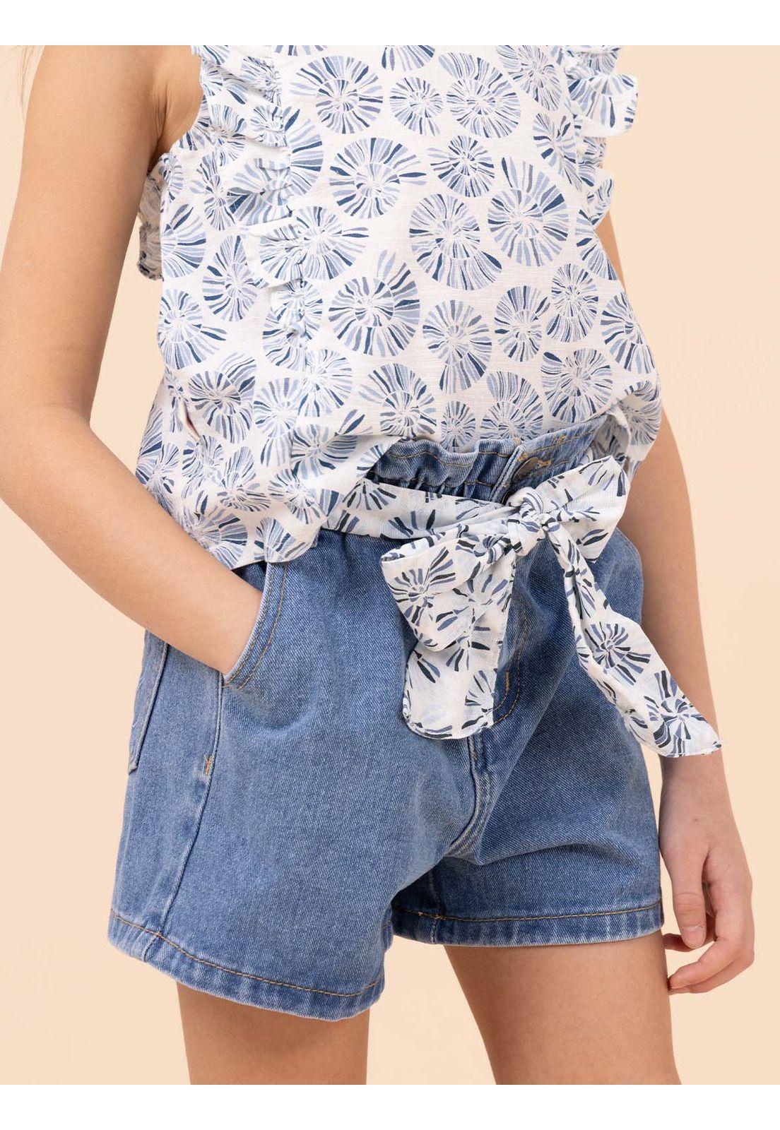 Short Niña Lasa Denim Claro-3