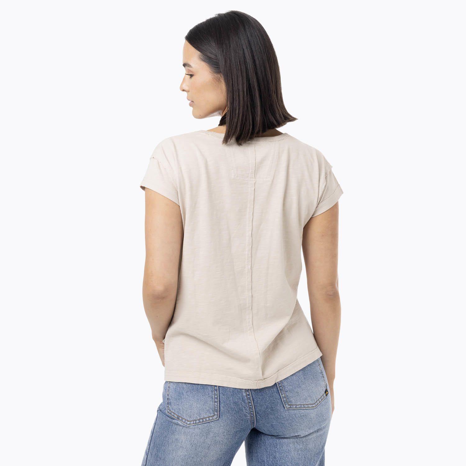 Polera Manga Corta Mujer Slub Beige-3