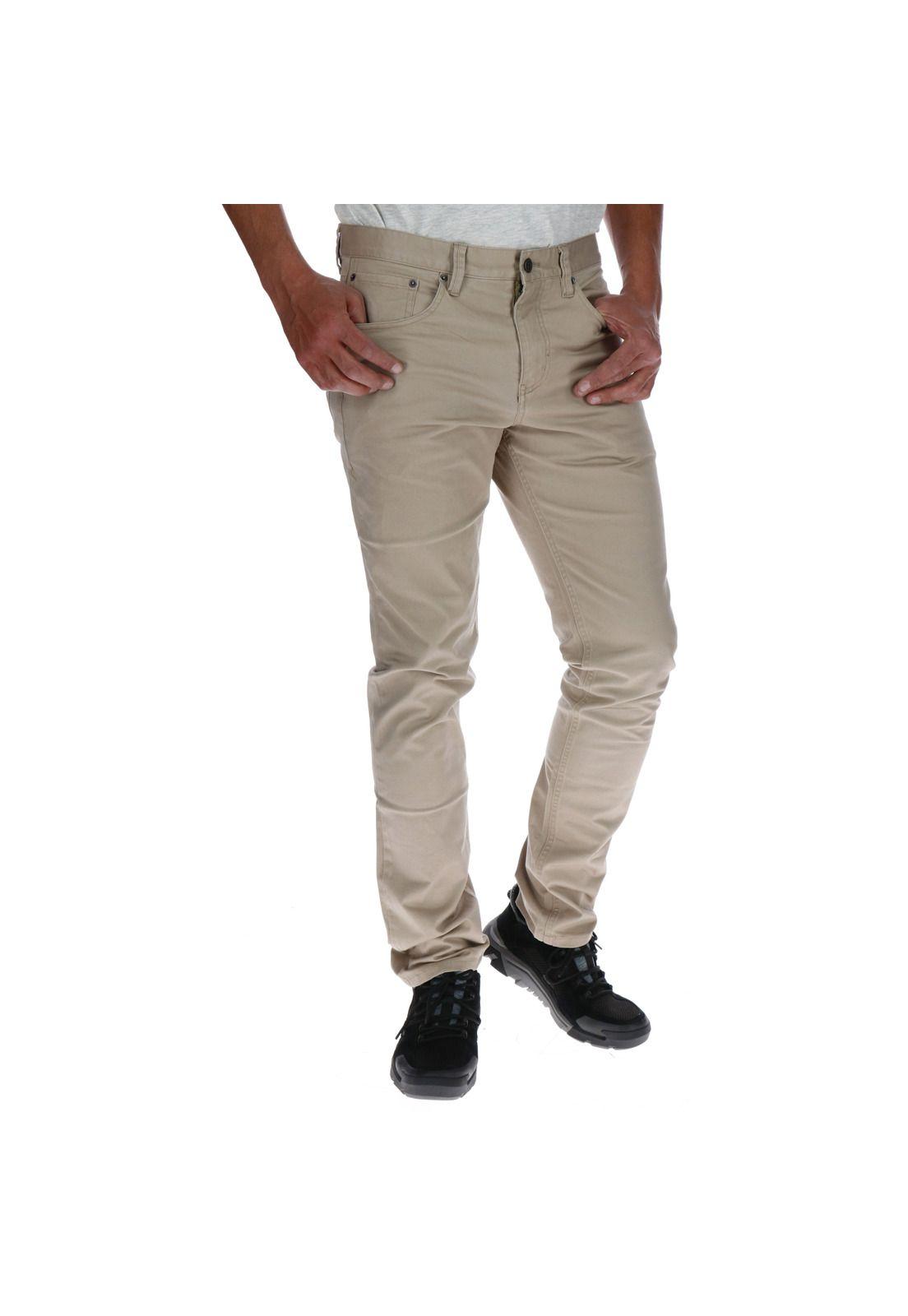 Pantalon Hombre Slim 5 Pocket Trouser Beige-3