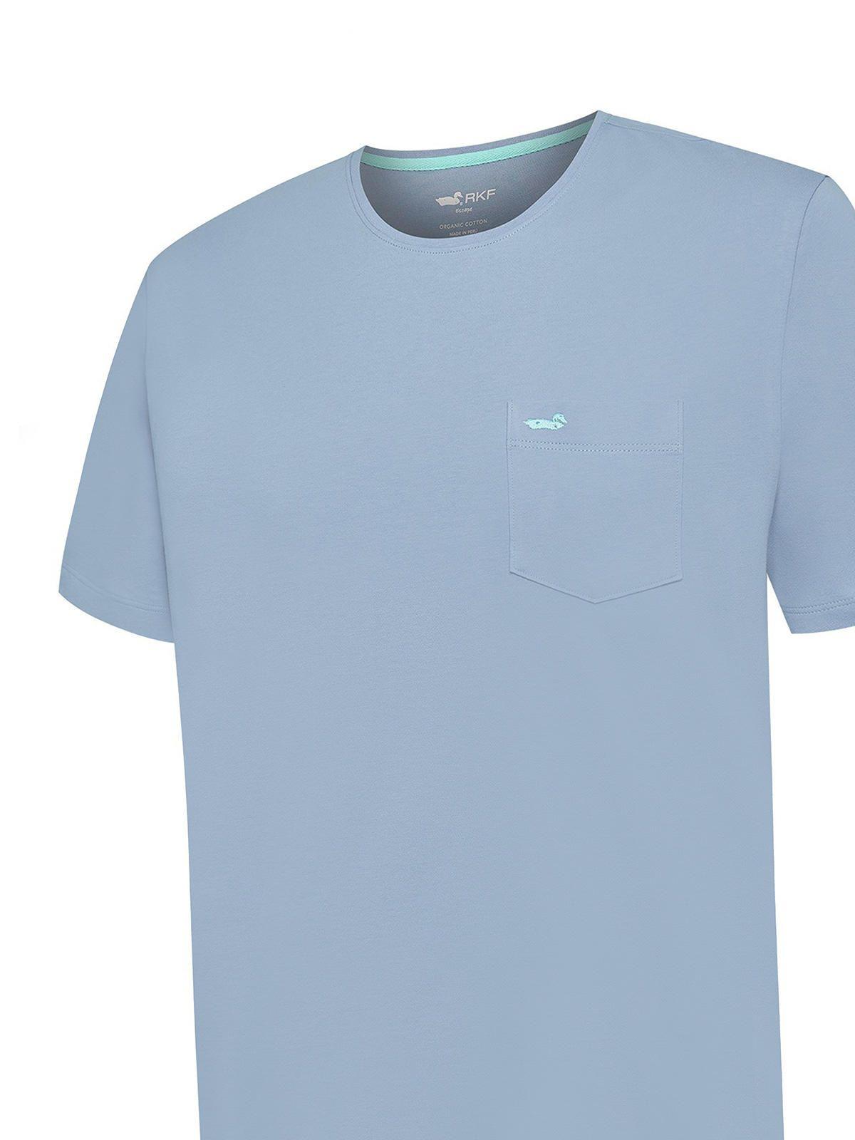 Polera Algodón Orgánico Hombre Basicpoc Azul-3