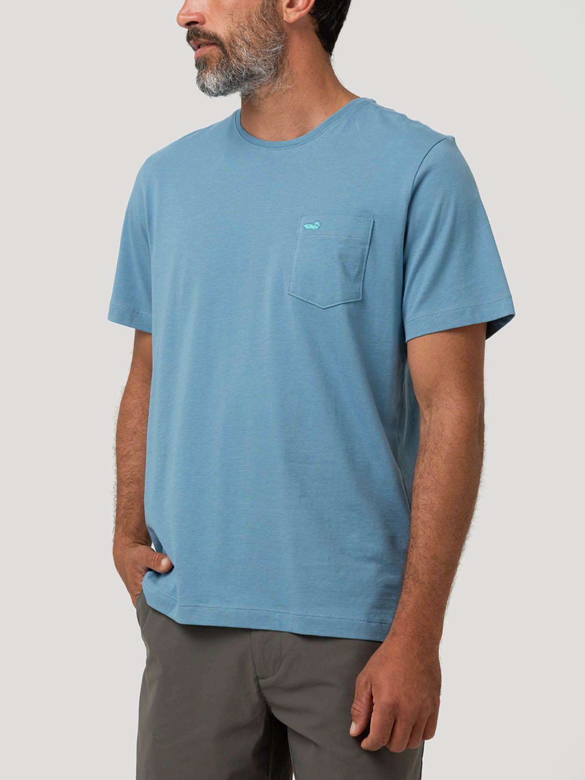 Polera Algodón Orgánico Hombre Basicpoc Azul-4