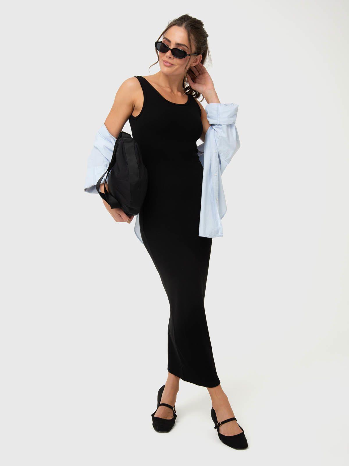 Vestido Mujer Long Cotton Negro-5