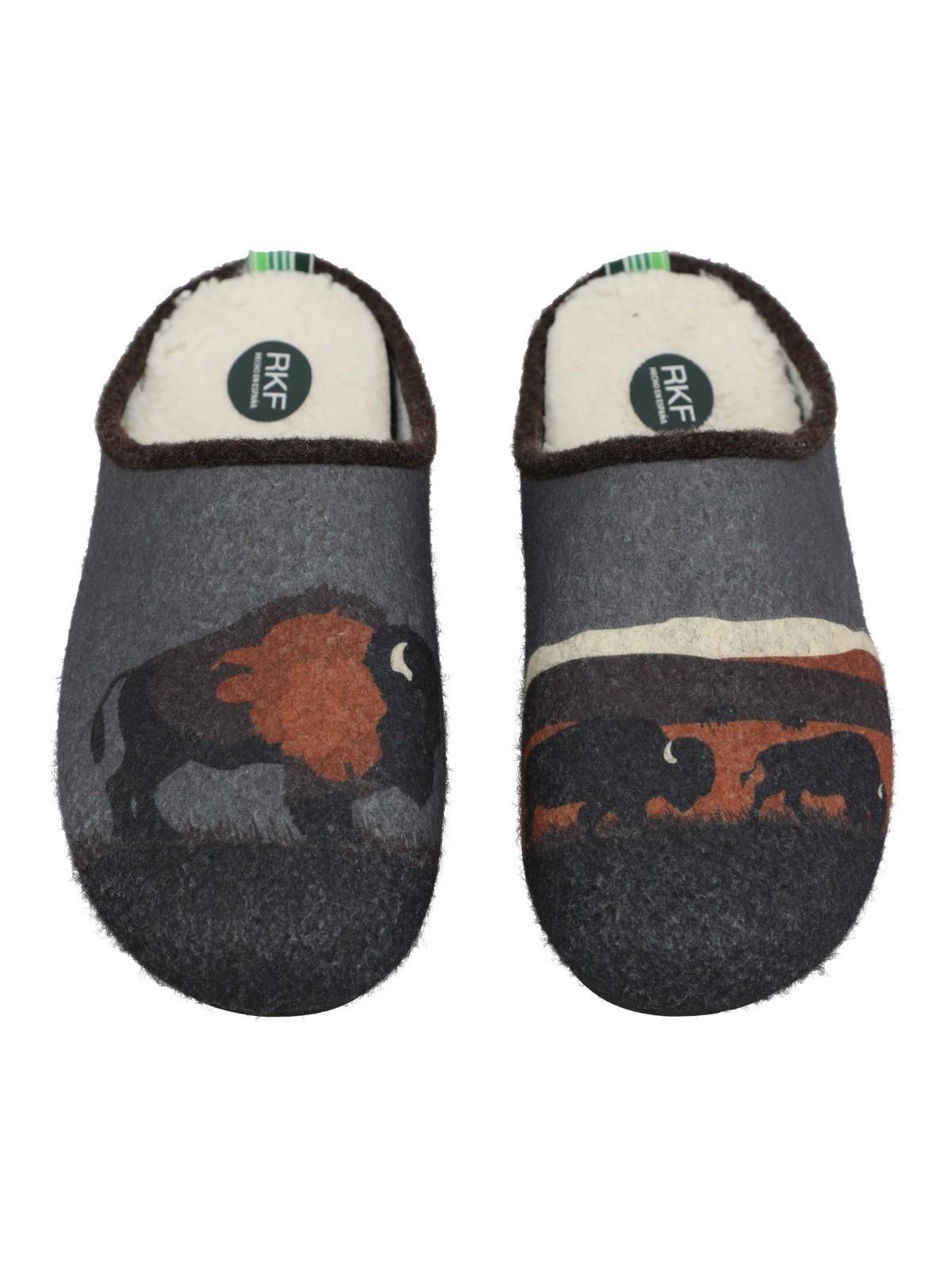 Pantufla Fibras Unisex Rkf Slipper Bisont Café-1