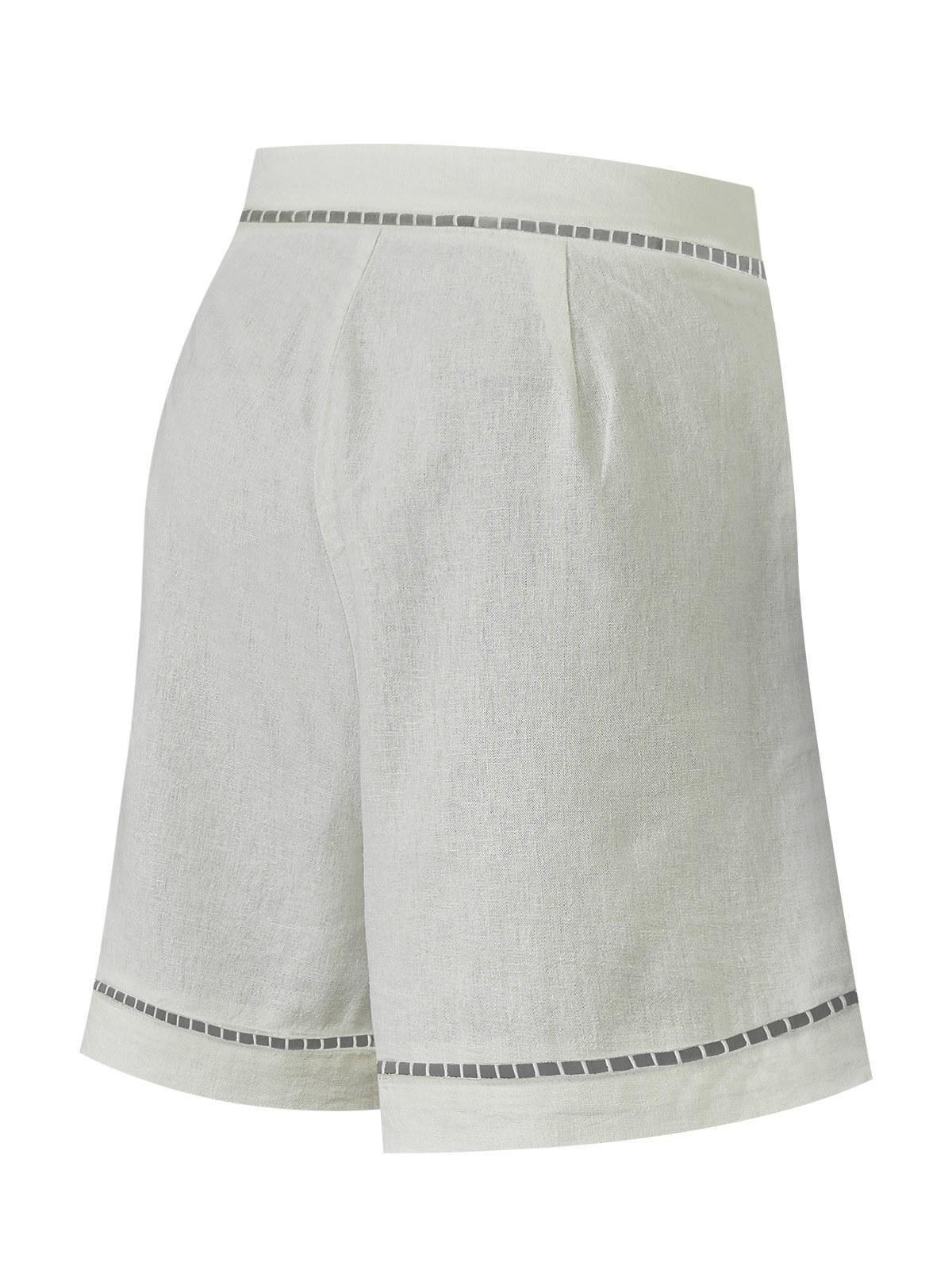 Short Lino Orgánico Mujer Andes Blanco -1