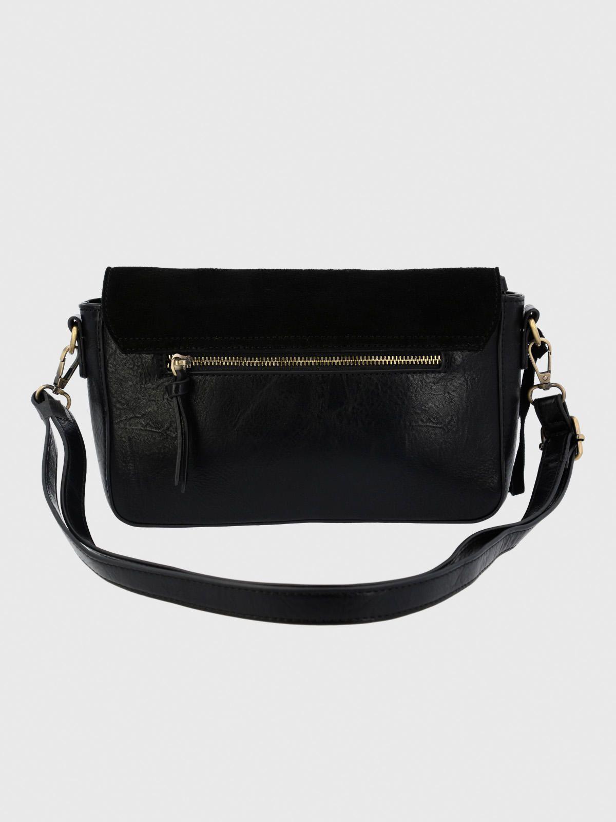 Cartera Ecocuero Mujer Ledger Cross Negro-2