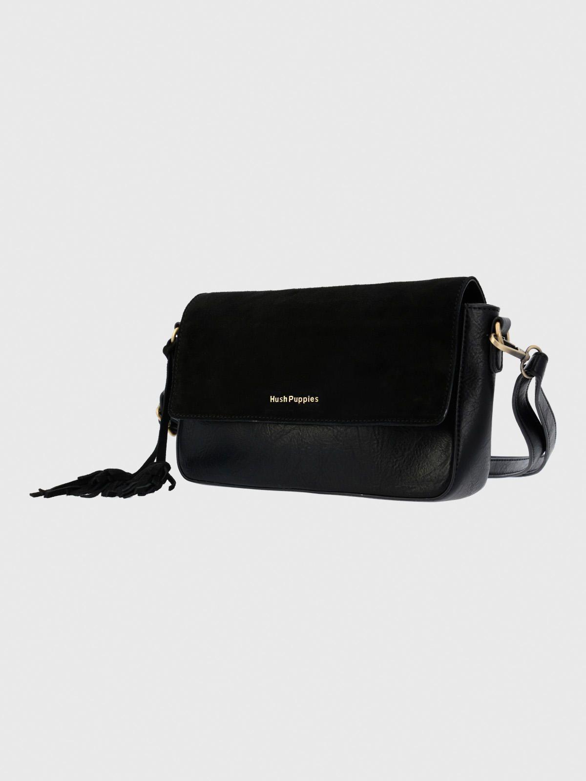 Cartera Ecocuero Mujer Ledger Cross Negro-1