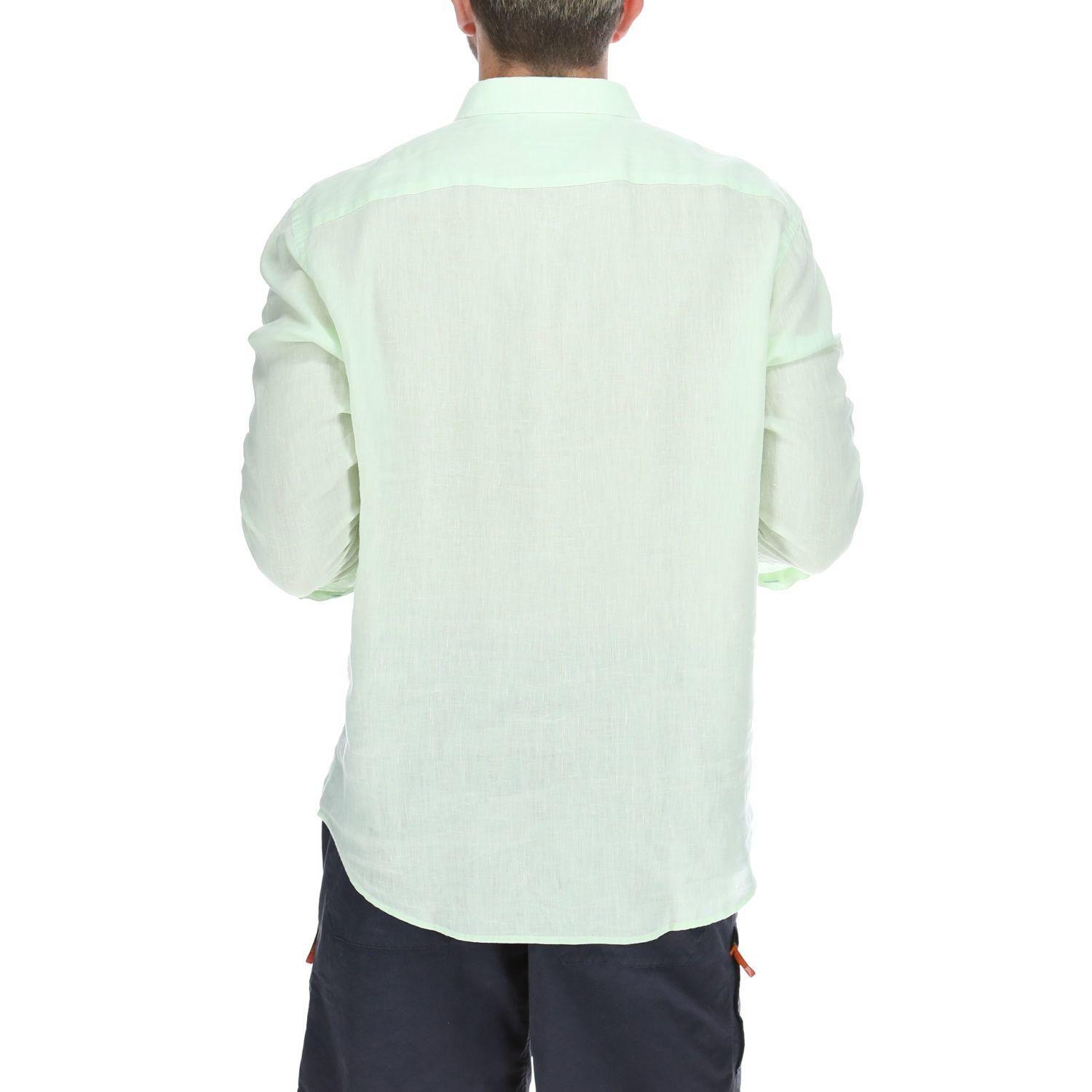 Camisa Lino Hombre Linen Verde Rockford-2