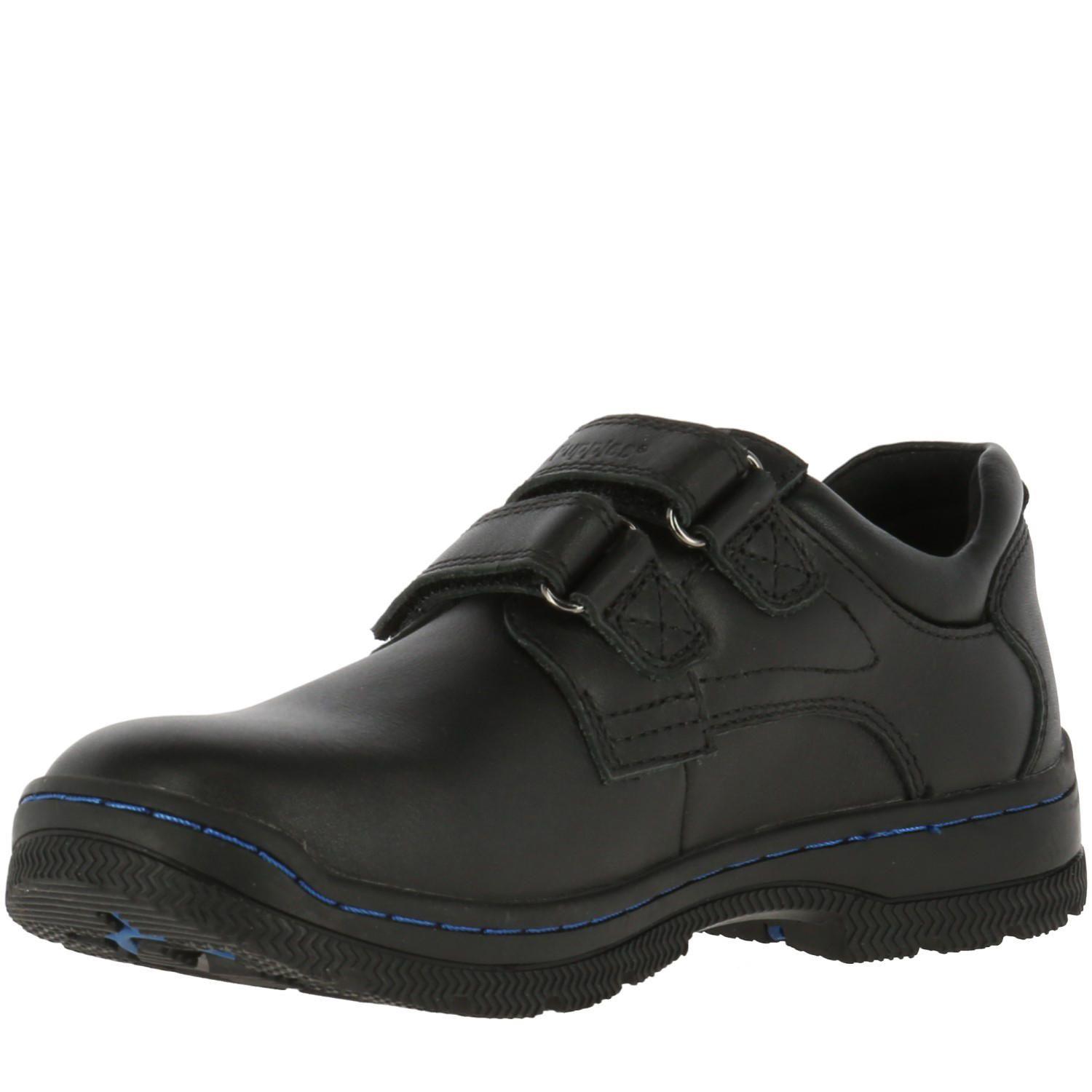 Zapato Niño Cuero New I Work Velcro Negro-1