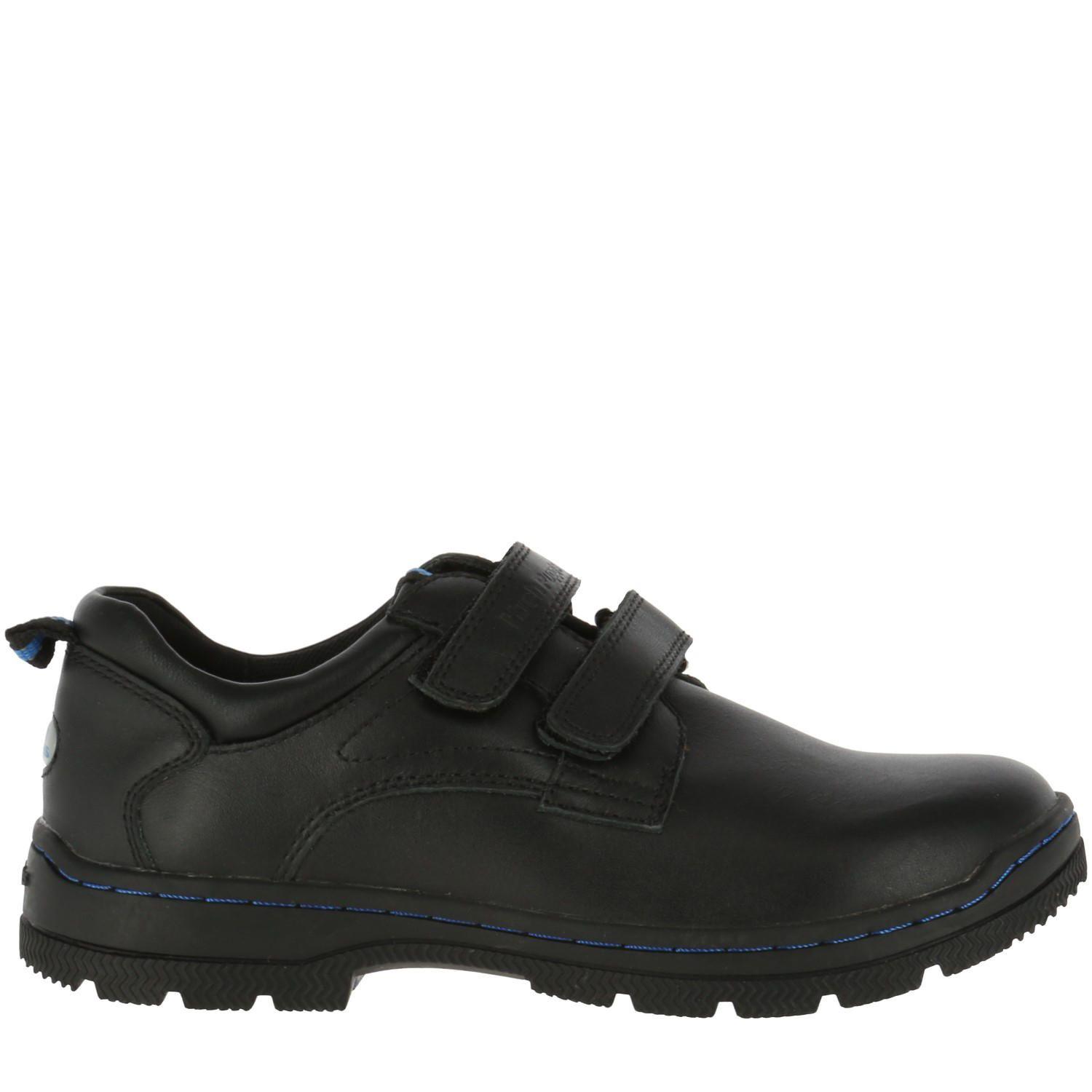 Zapato Niño Cuero New I Work Velcro Negro-3