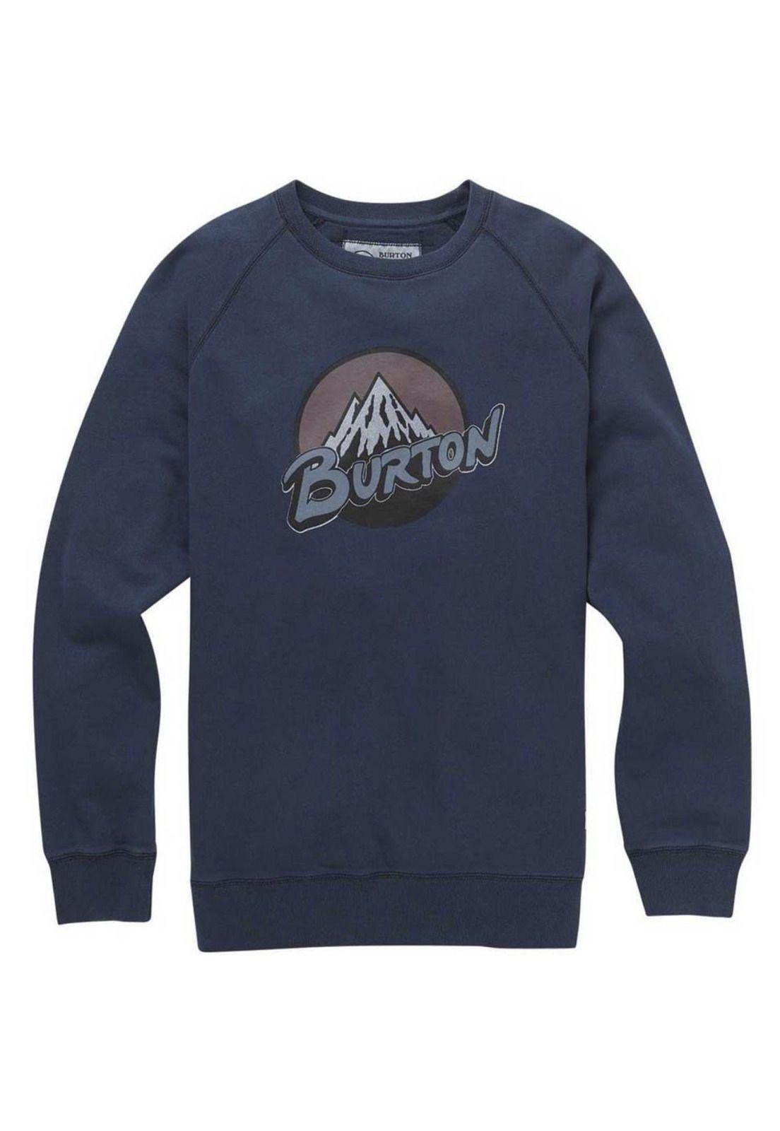 Poleron Retro Mountain Organic Crew Sweatshirt Hombre Rojo-0