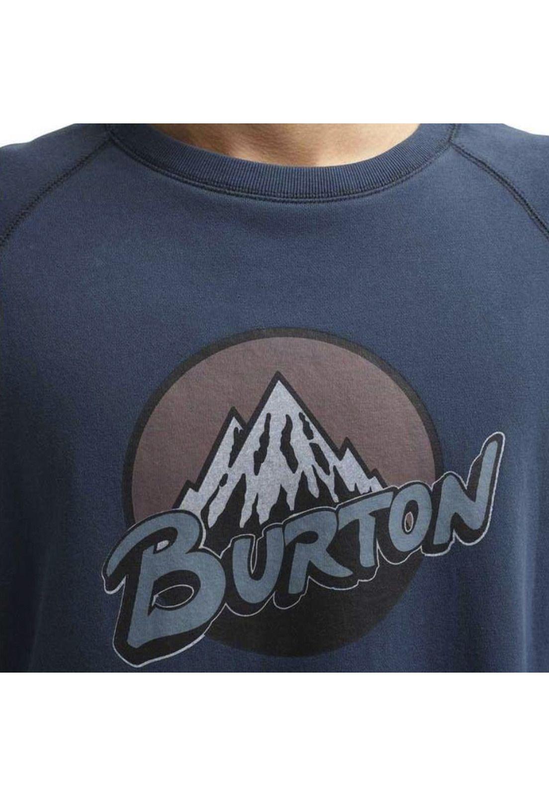 Poleron Retro Mountain Organic Crew Sweatshirt Hombre Rojo-2