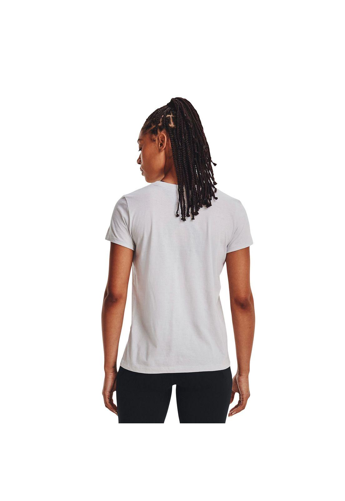 Polera M/C Mujer Circle Wordmark Ss Gris-3