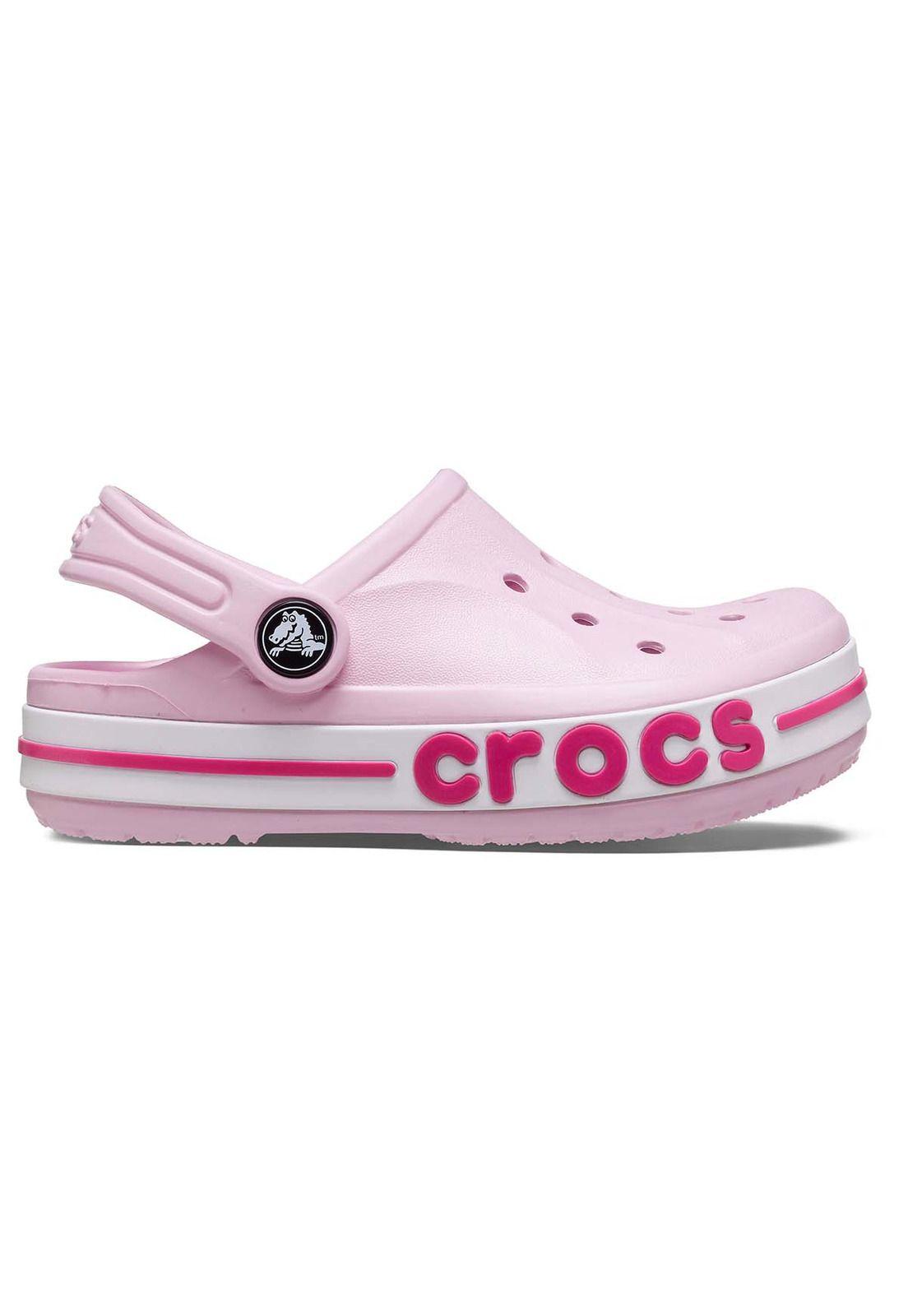 Zueco Crocs Niña Pequeña Bayaband Clog T Rosado Pastel-0
