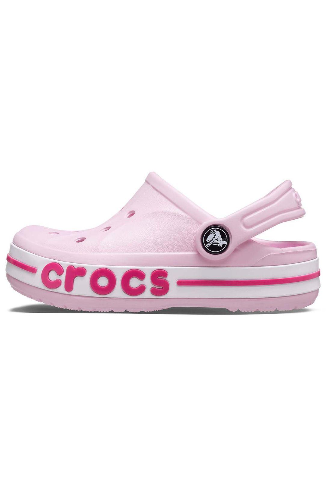 Zueco Crocs Niña Pequeña Bayaband Clog T Rosado Pastel-1