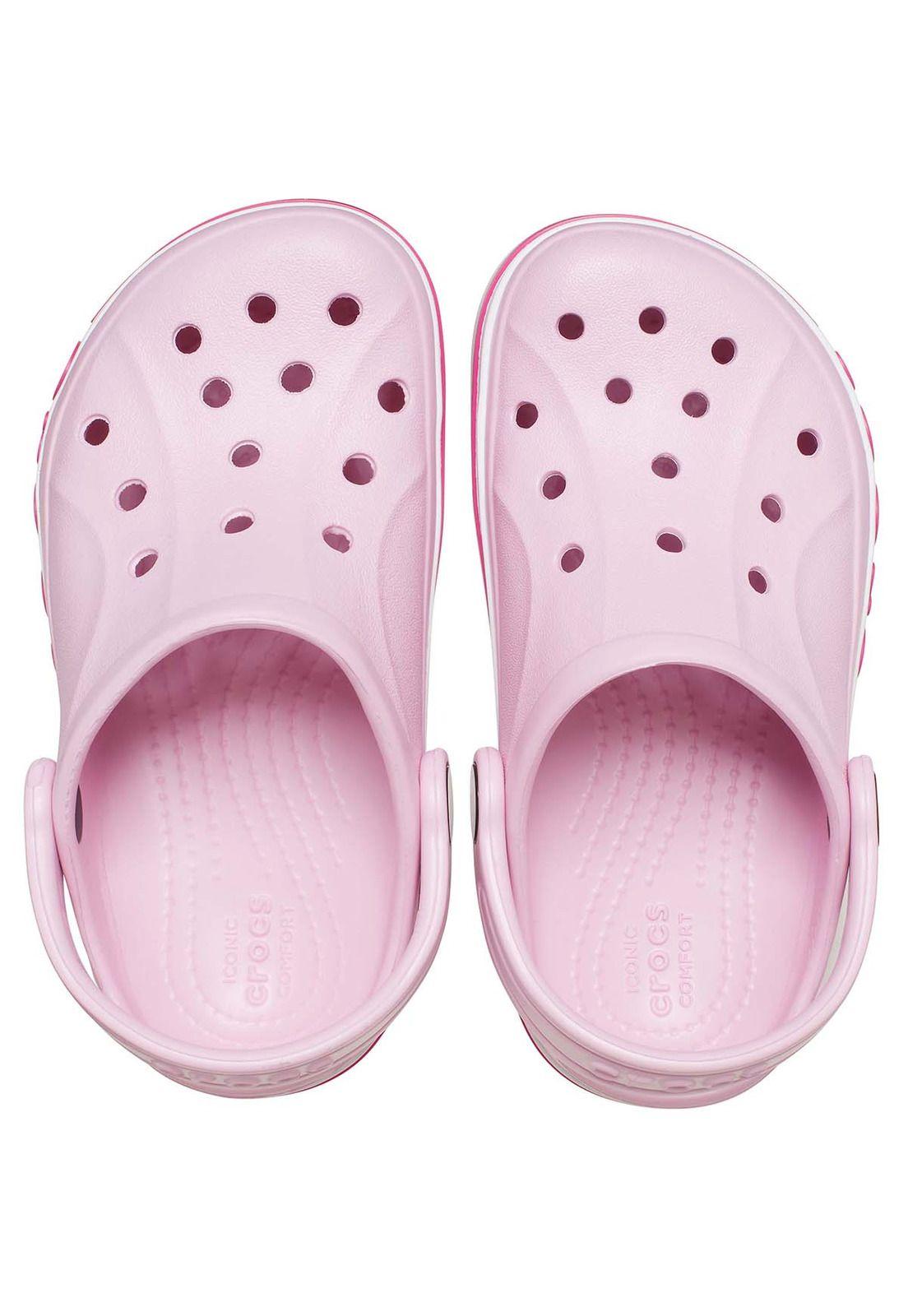 Zueco Crocs Niña Pequeña Bayaband Clog T Rosado Pastel-4