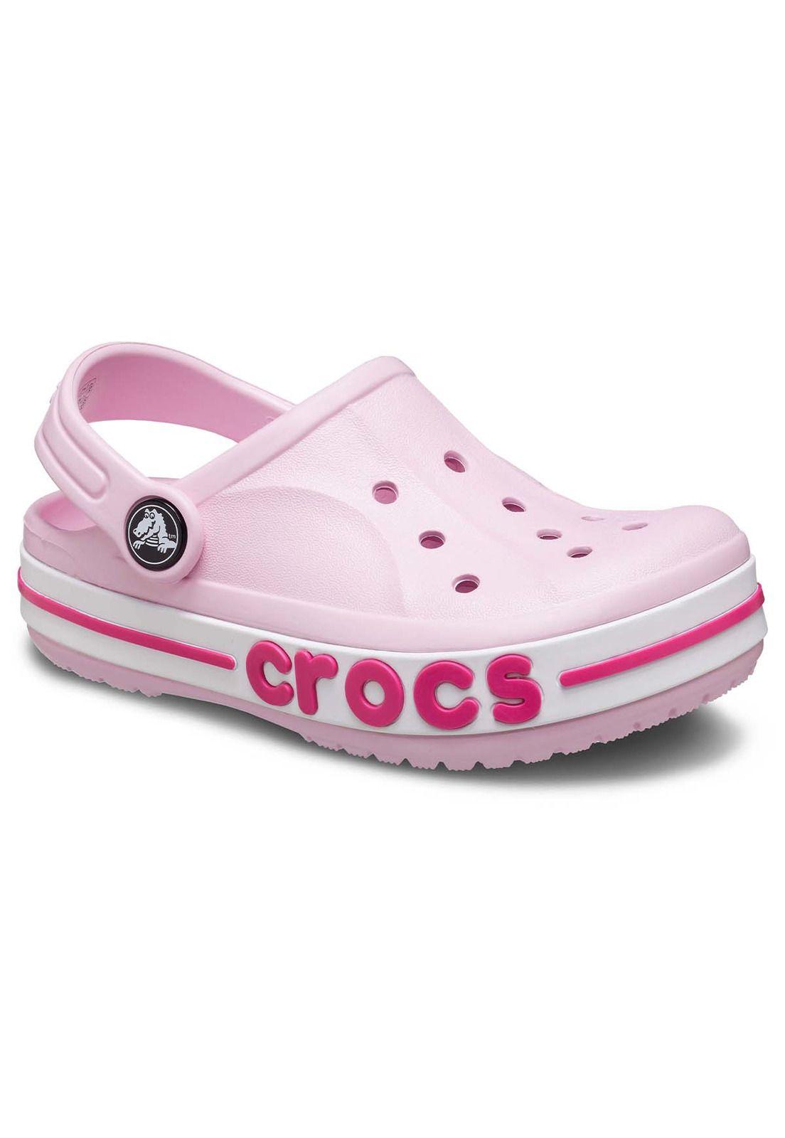Zueco Crocs Niña Pequeña Bayaband Clog T Rosado Pastel-6