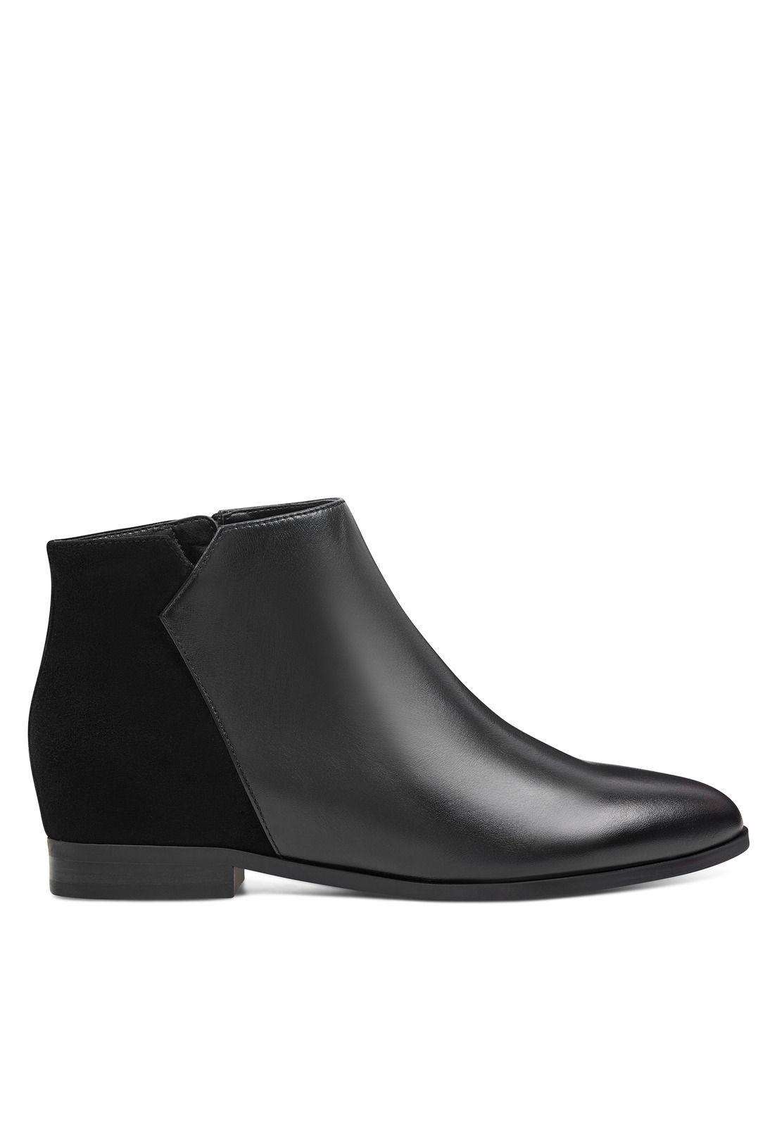 Botín Cuero Dorian Negro Mujer-1