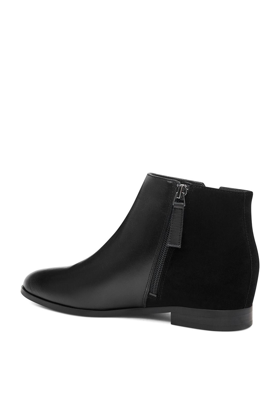 Botín Cuero Dorian Negro Mujer-3