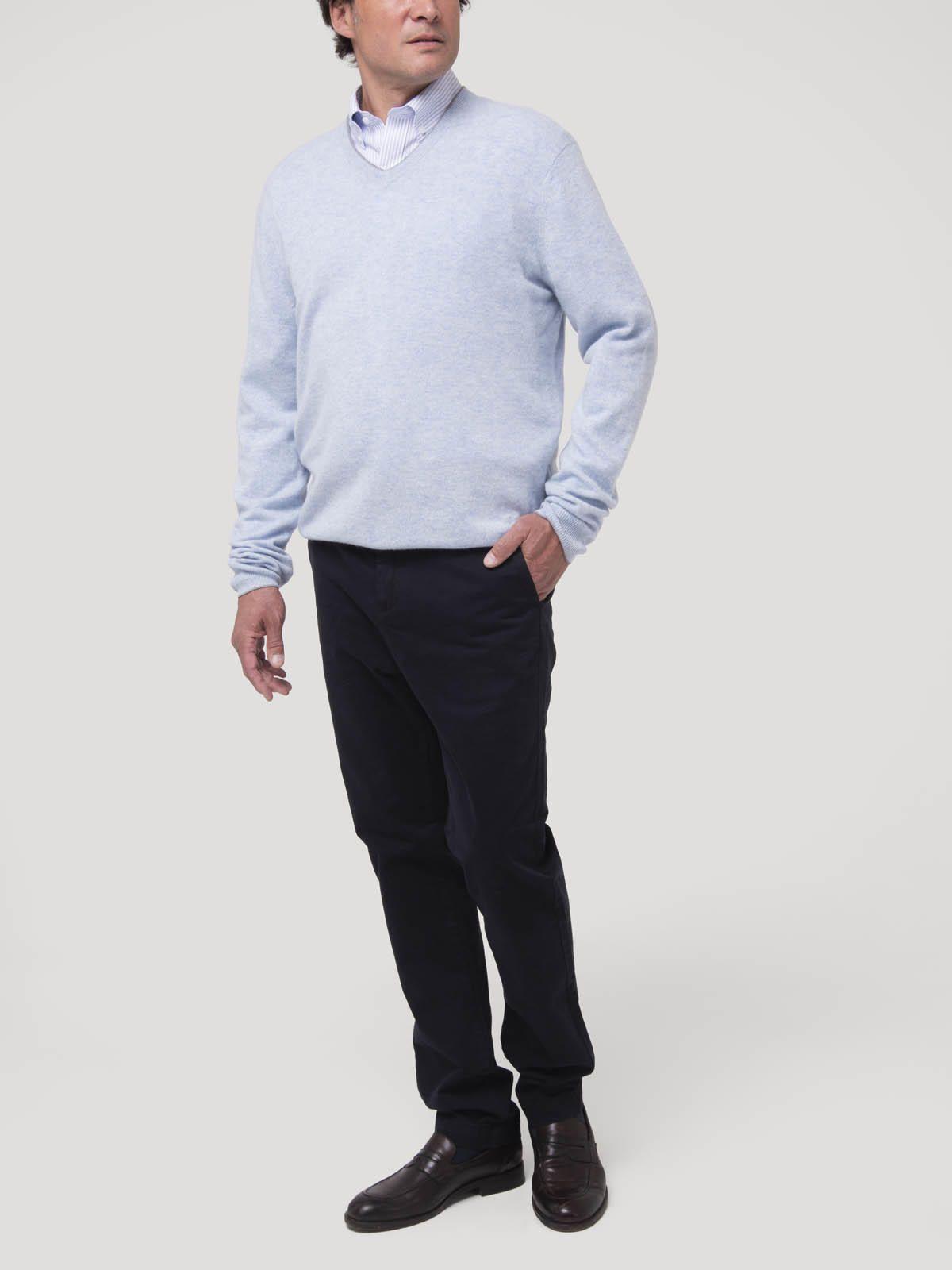 Sweater Cashemira Hombre Cash.V Celeste-8