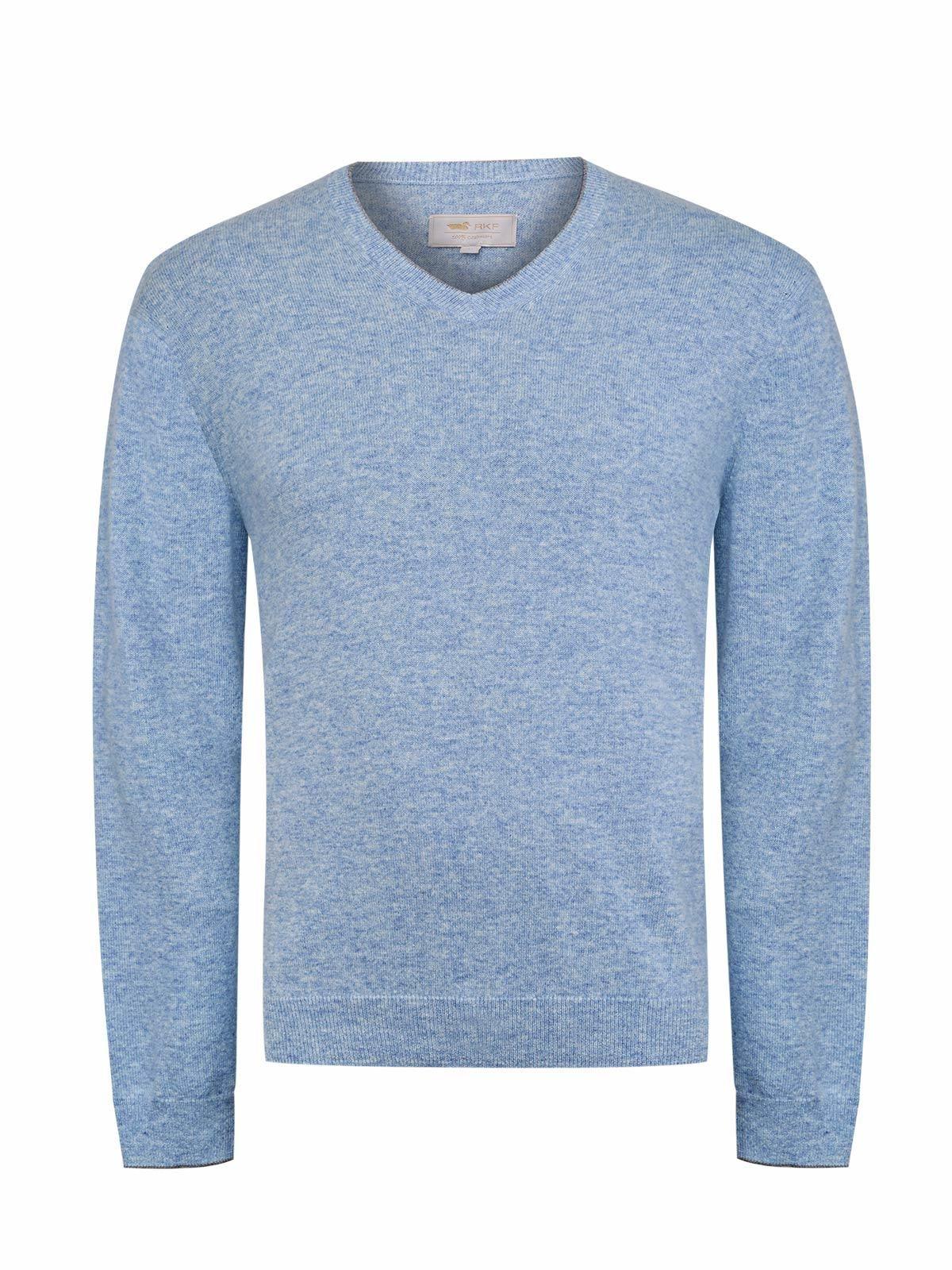 Sweater Cashemira Hombre Cash.V Celeste-0