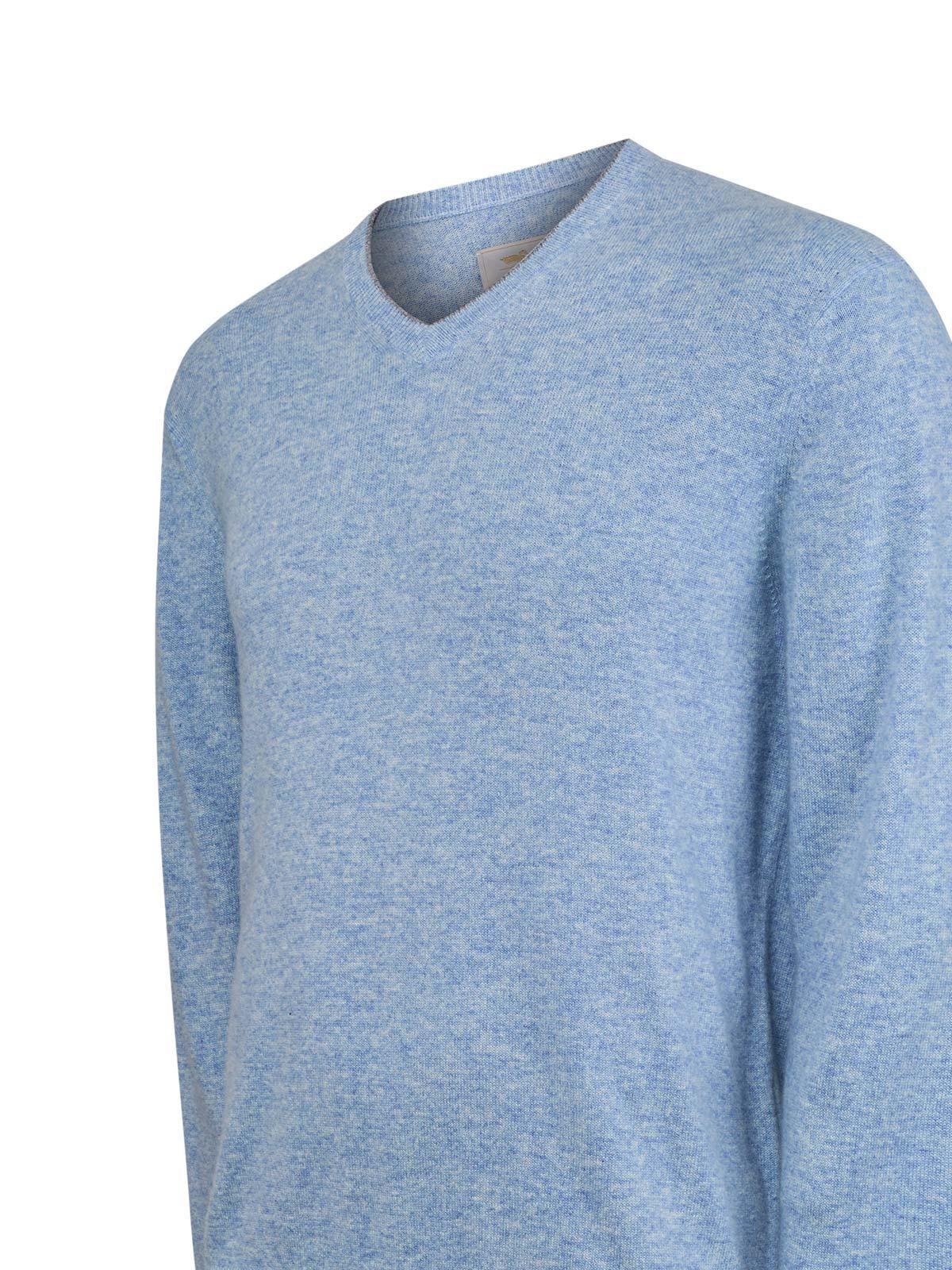 Sweater Cashemira Hombre Cash.V Celeste-3