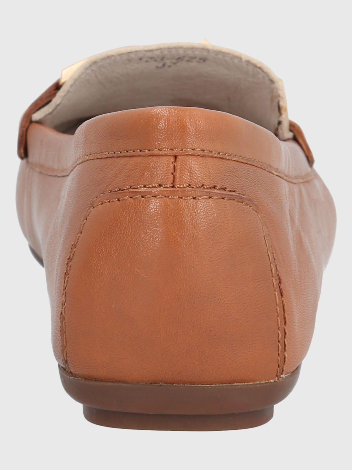Mocasín Cuero Café Claro Mujer Lesquin -5
