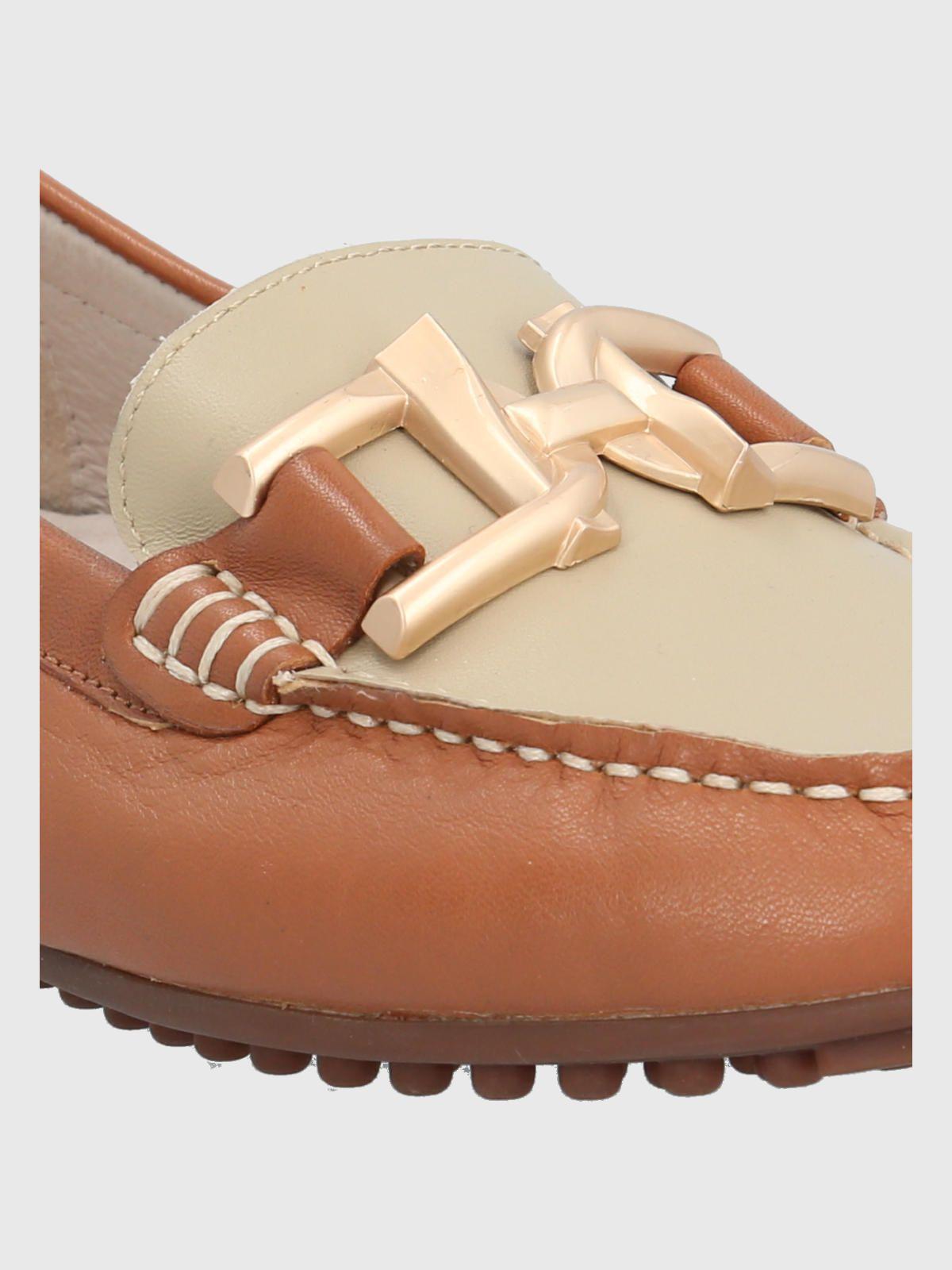 Mocasín Cuero Café Claro Mujer Lesquin -6