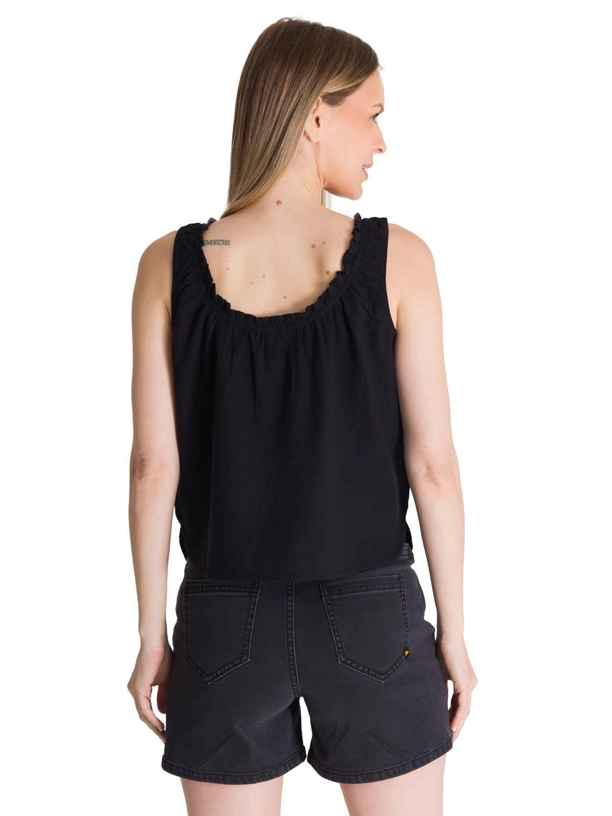 Blusa Sin Mangas Mujer U-Neck Negro-3