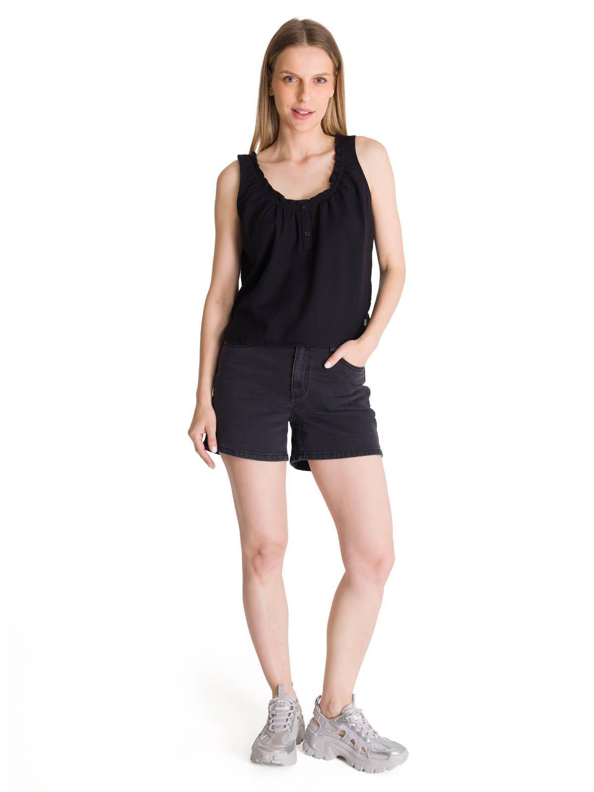 Blusa Sin Mangas Mujer U-Neck Negro-5