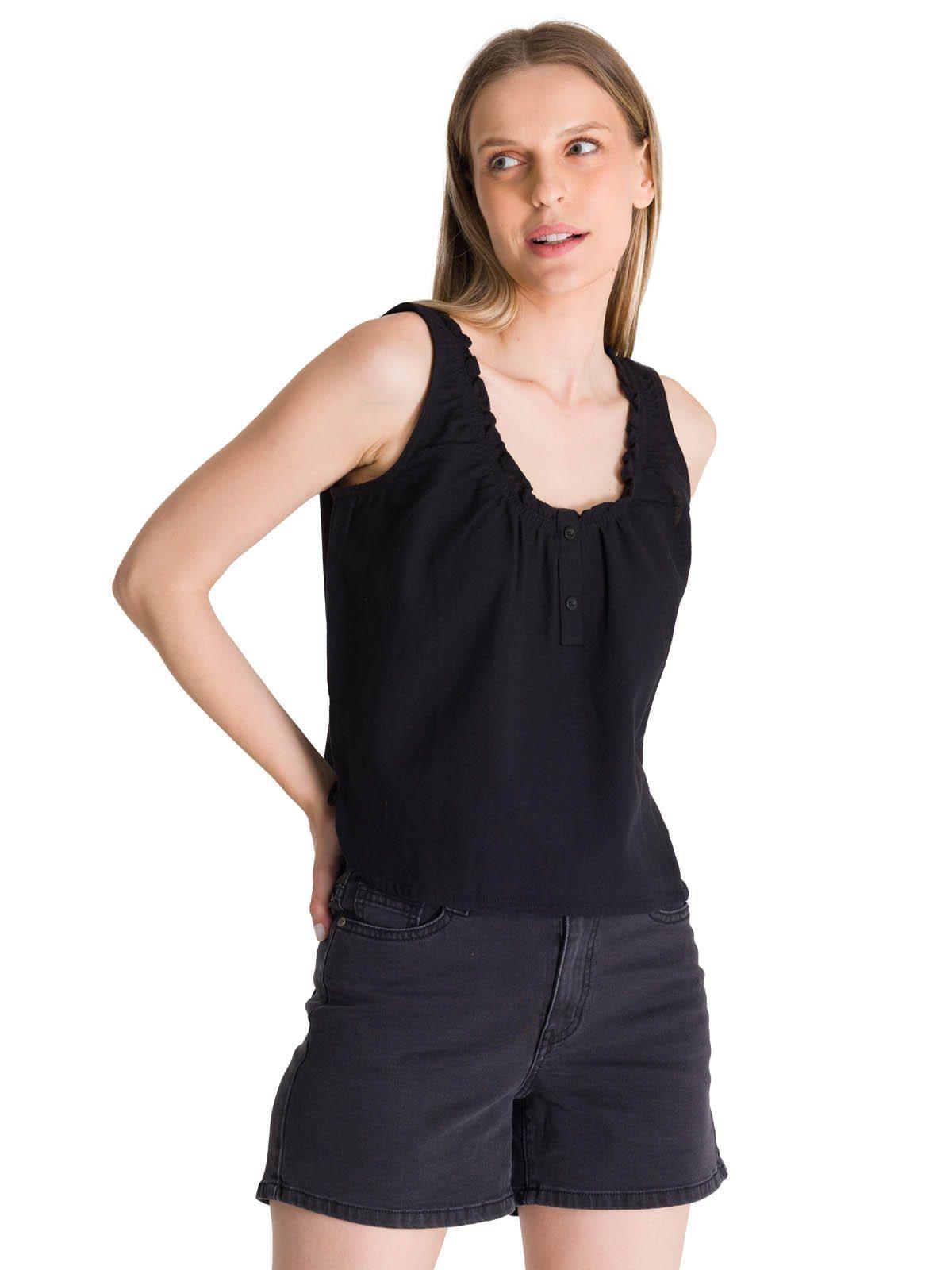 Blusa Sin Mangas Mujer U-Neck Negro-0