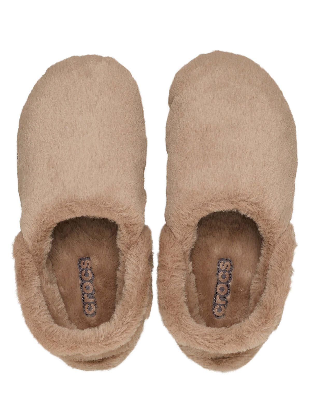 Zueco Crocs Mujer Unfurgettable Peludo Café Claro-4