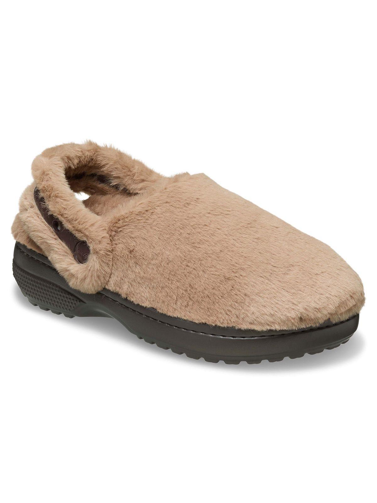 Zueco Crocs Mujer Unfurgettable Peludo Café Claro-5