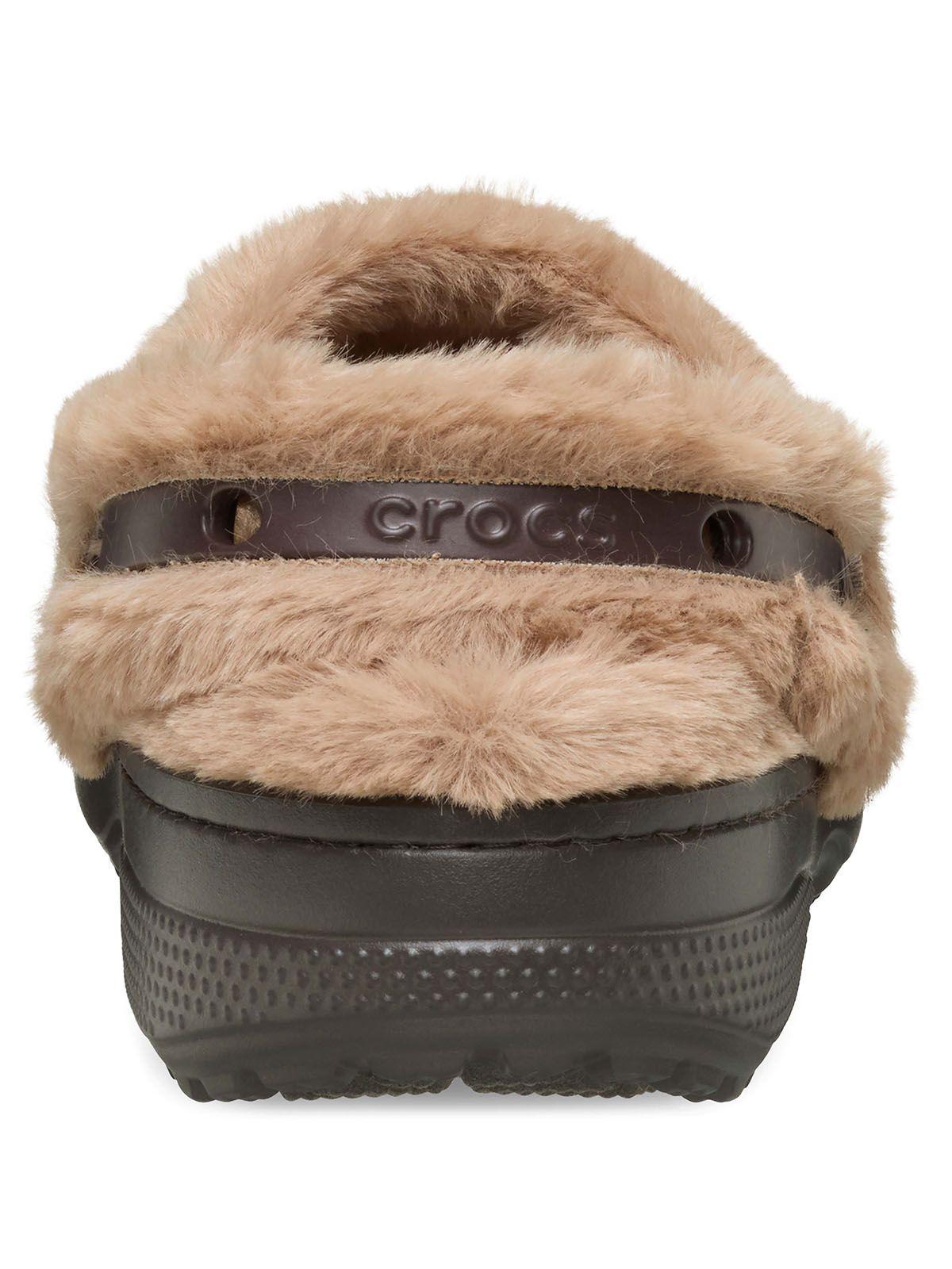 Zueco Crocs Mujer Unfurgettable Peludo Café Claro-6