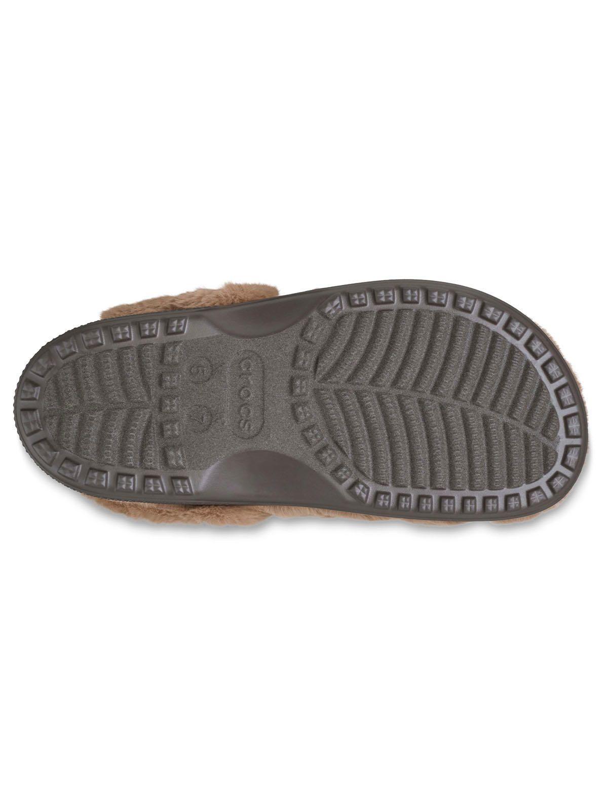 Zueco Crocs Mujer Unfurgettable Peludo Café Claro-3