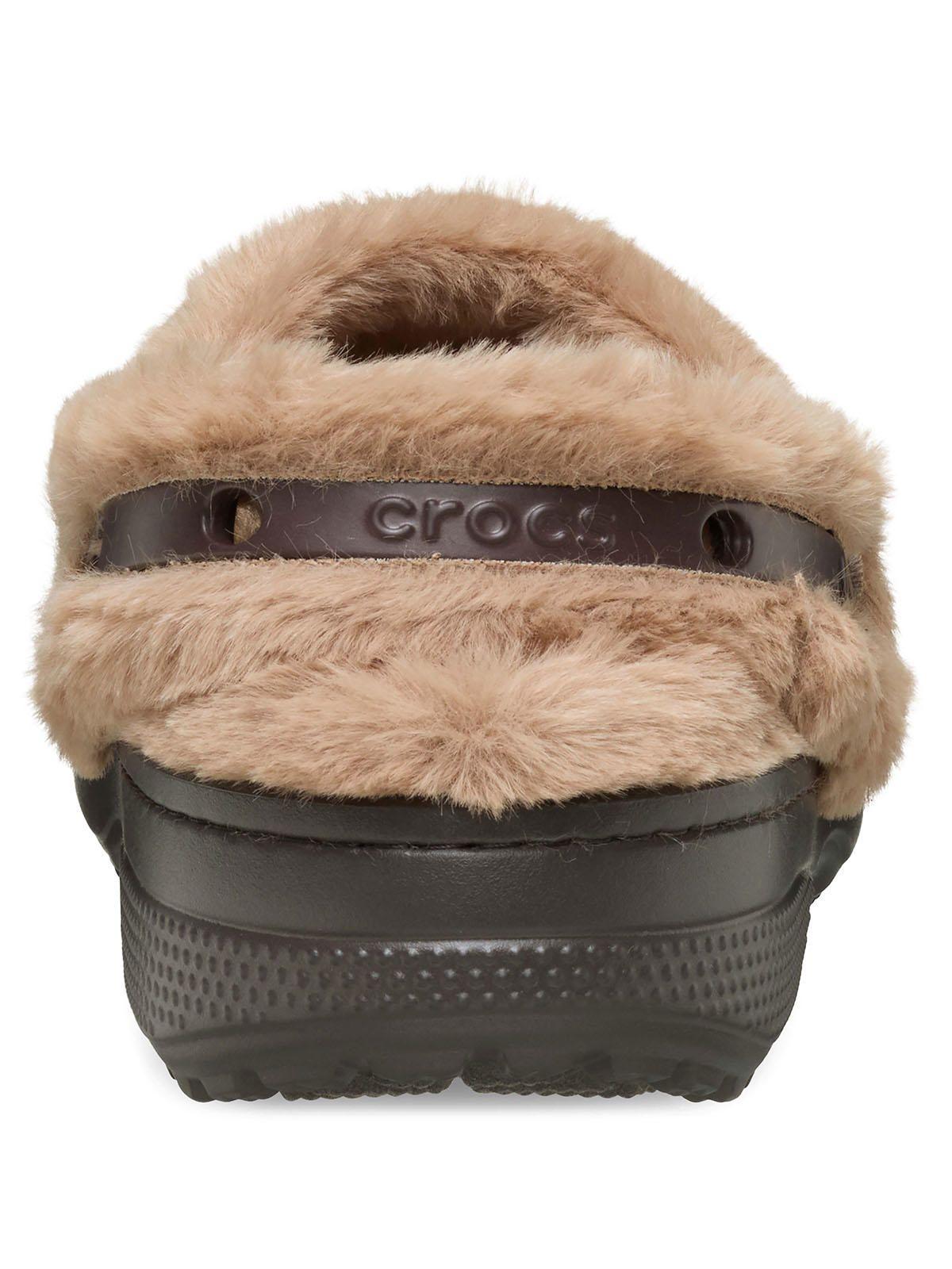 Zueco Crocs Mujer Unfurgettable Peludo Café Claro-6