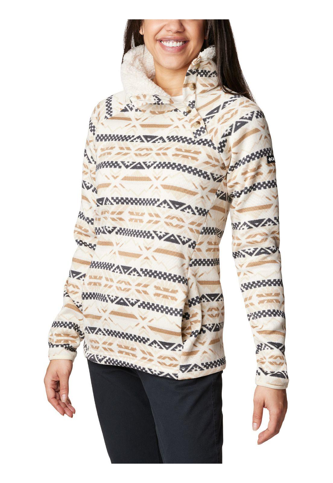 Polar Mujer Sweat Weather Sherpa Hybrid Blanco-4