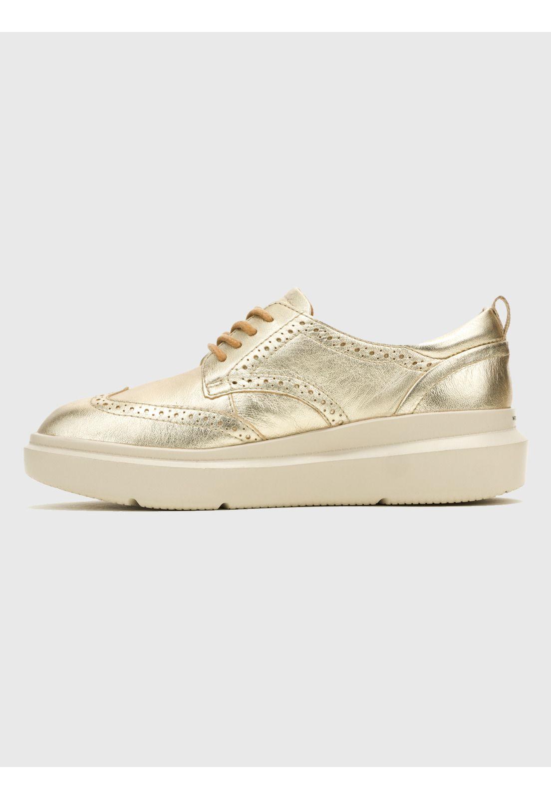 Zapato Cuero Mujer Joy Wingtip Dorado-4
