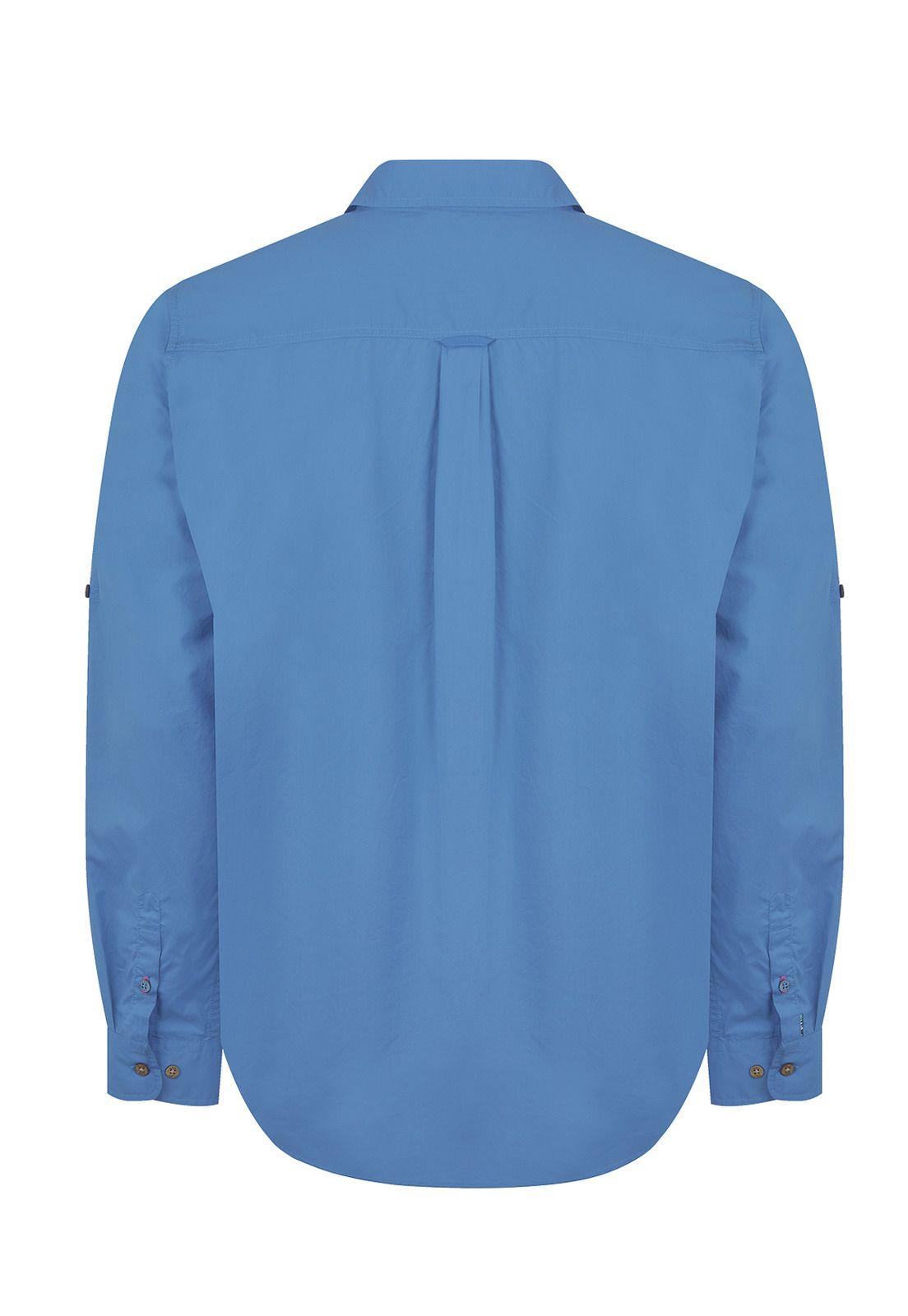 Camisa Algodón Org Azul Marino Galiton Hombre -1