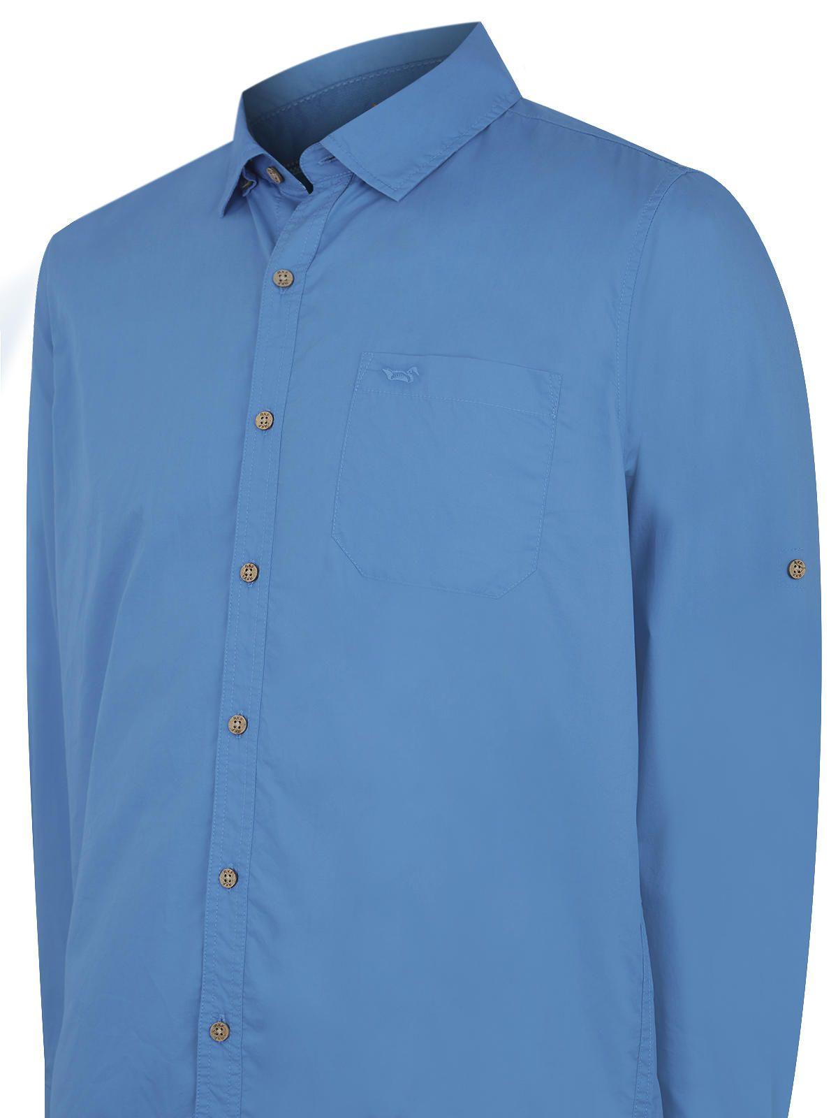 Camisa Algodón Org Azul Marino Galiton Hombre -3