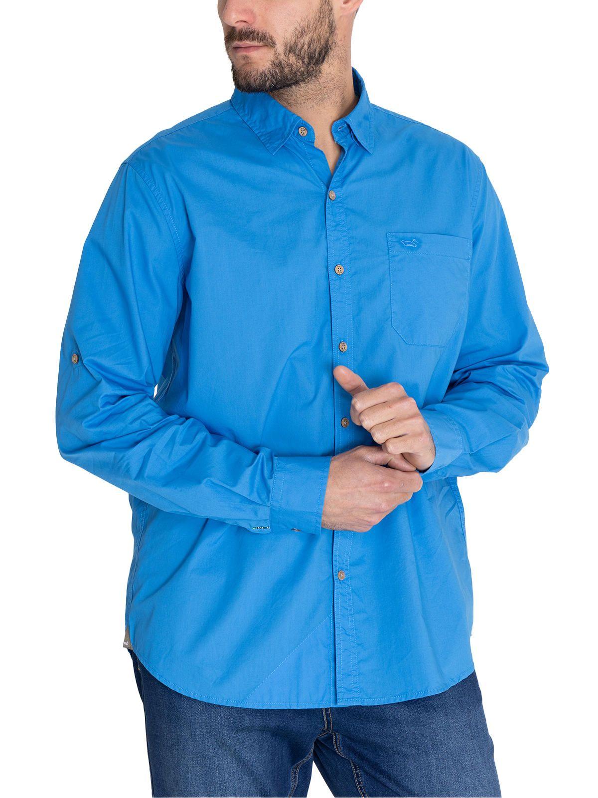 Camisa Algodón Org Azul Marino Galiton Hombre -5