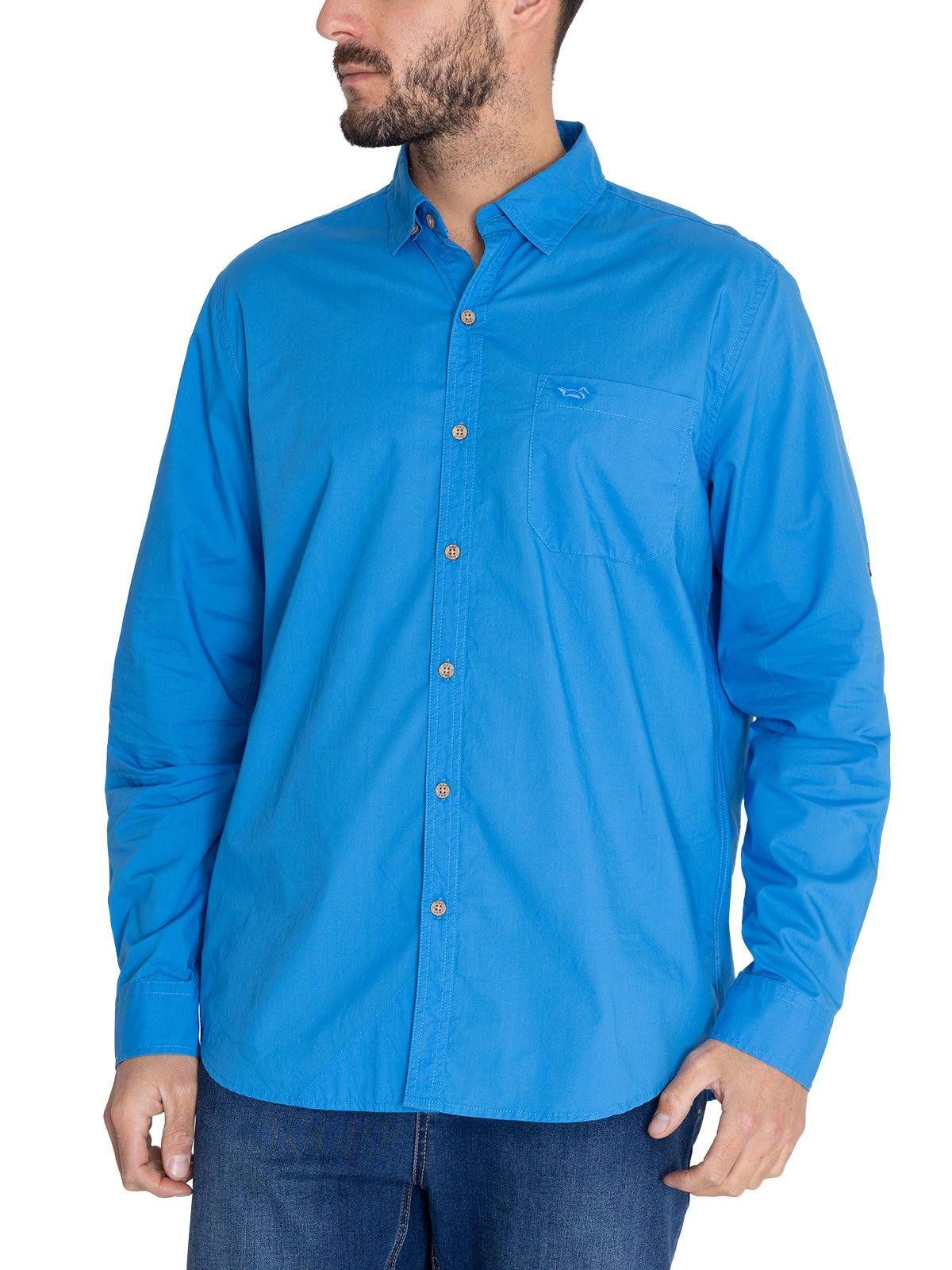 Camisa Algodón Org Azul Marino Galiton Hombre -6