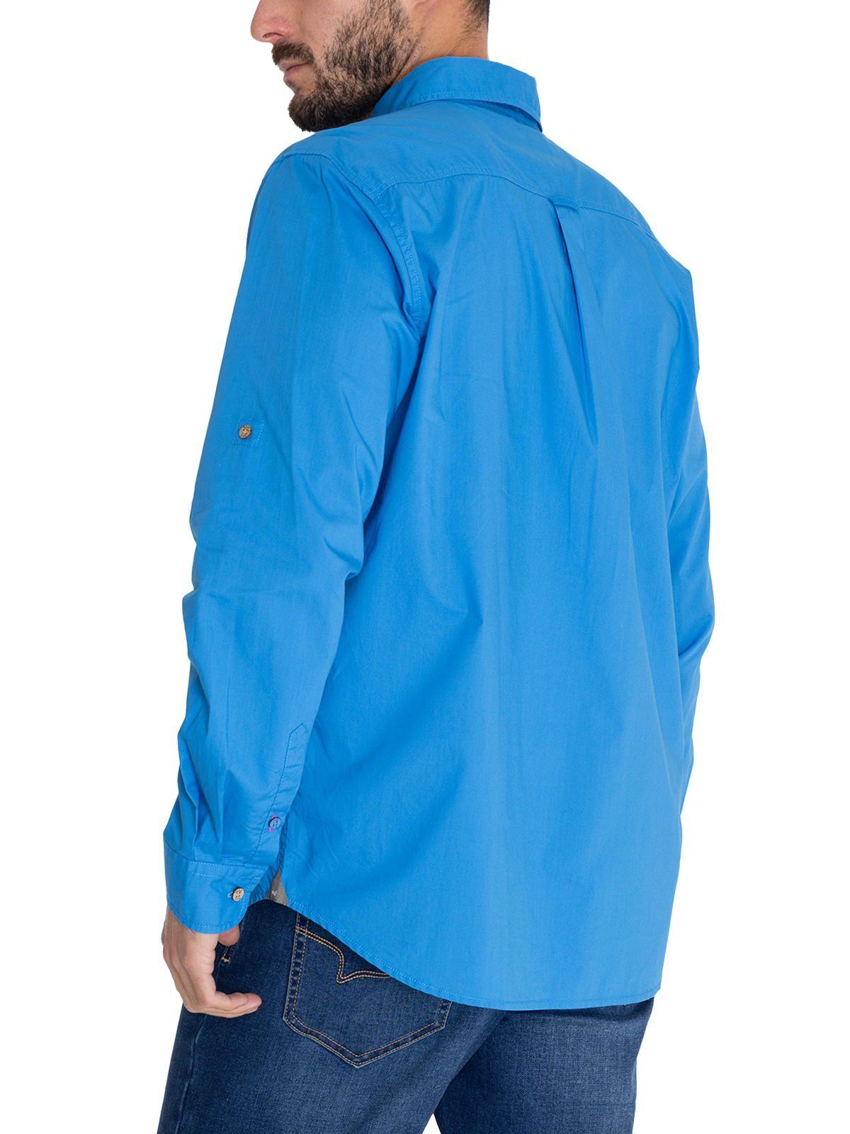 Camisa Algodón Org Azul Marino Galiton Hombre -7