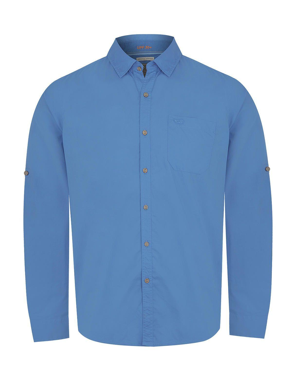 Camisa Algodón Org Azul Marino Galiton Hombre -0