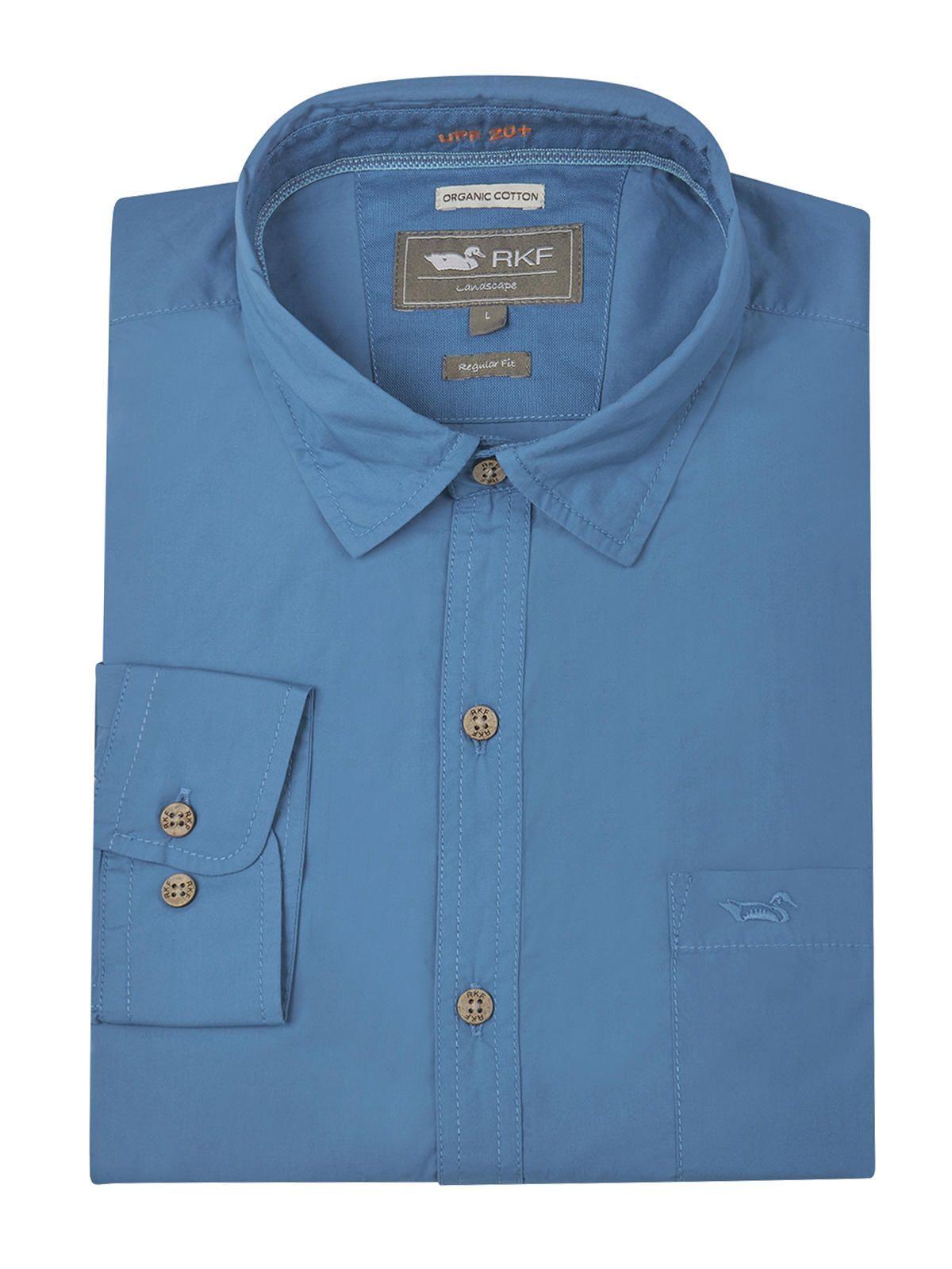 Camisa Algodón Org Azul Marino Galiton Hombre -4