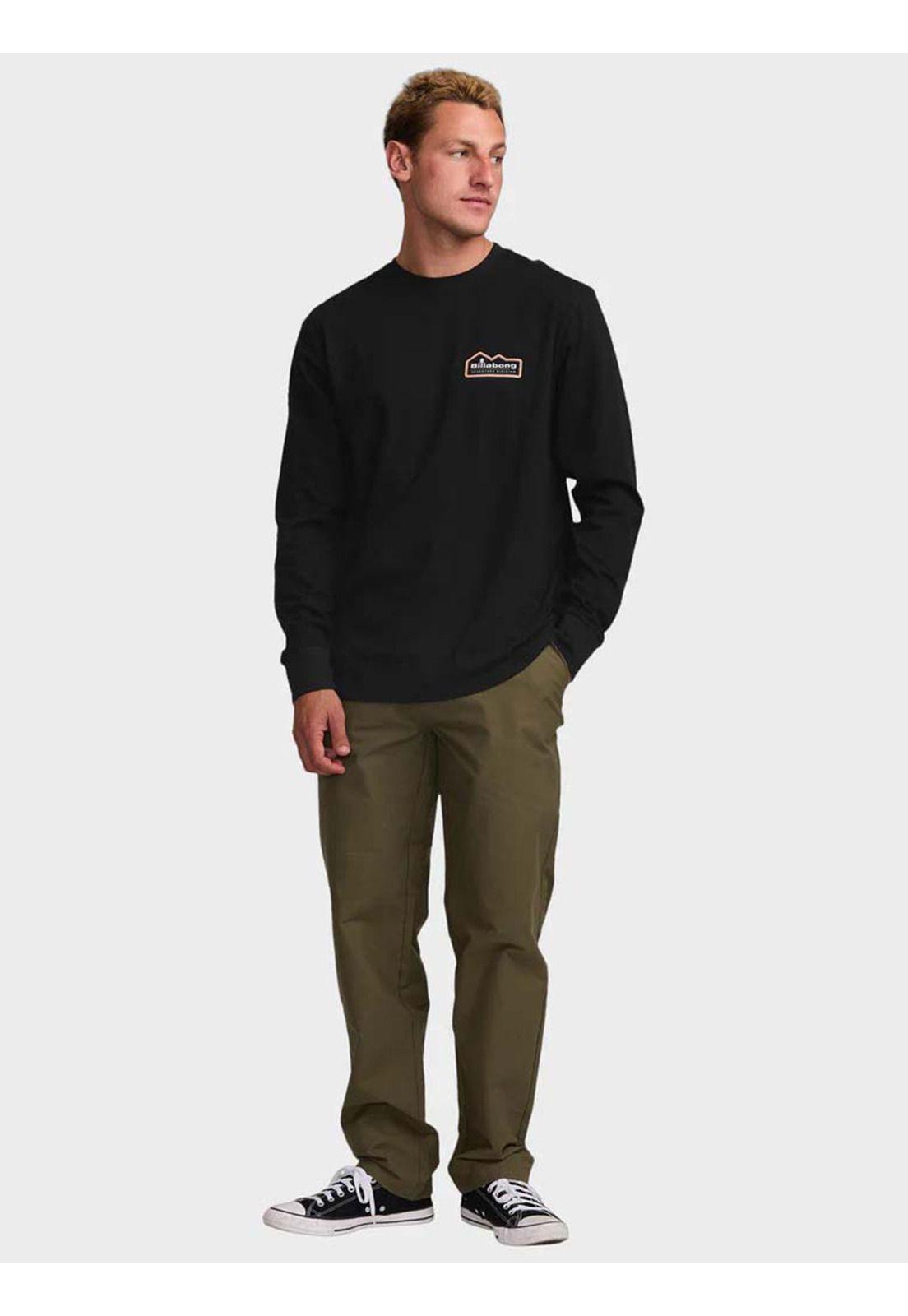 Polera Manga Larga Hombre Range A/Div Negra Billabong-5